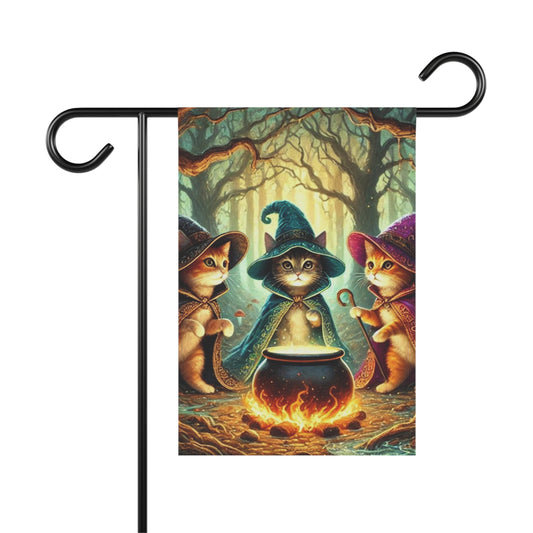 Halloween - Cat Witches - Garden & House Banner   