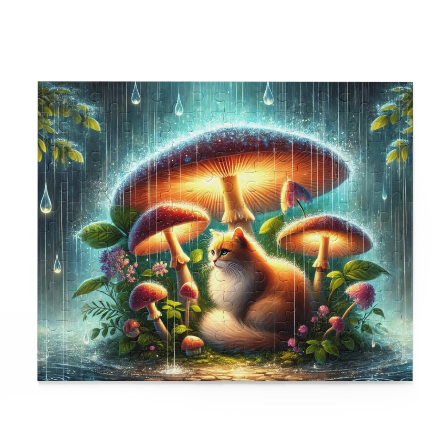 Mushroom Magic Puzzle - Cat Lover Gift 120, 252, or 500 -piece options   