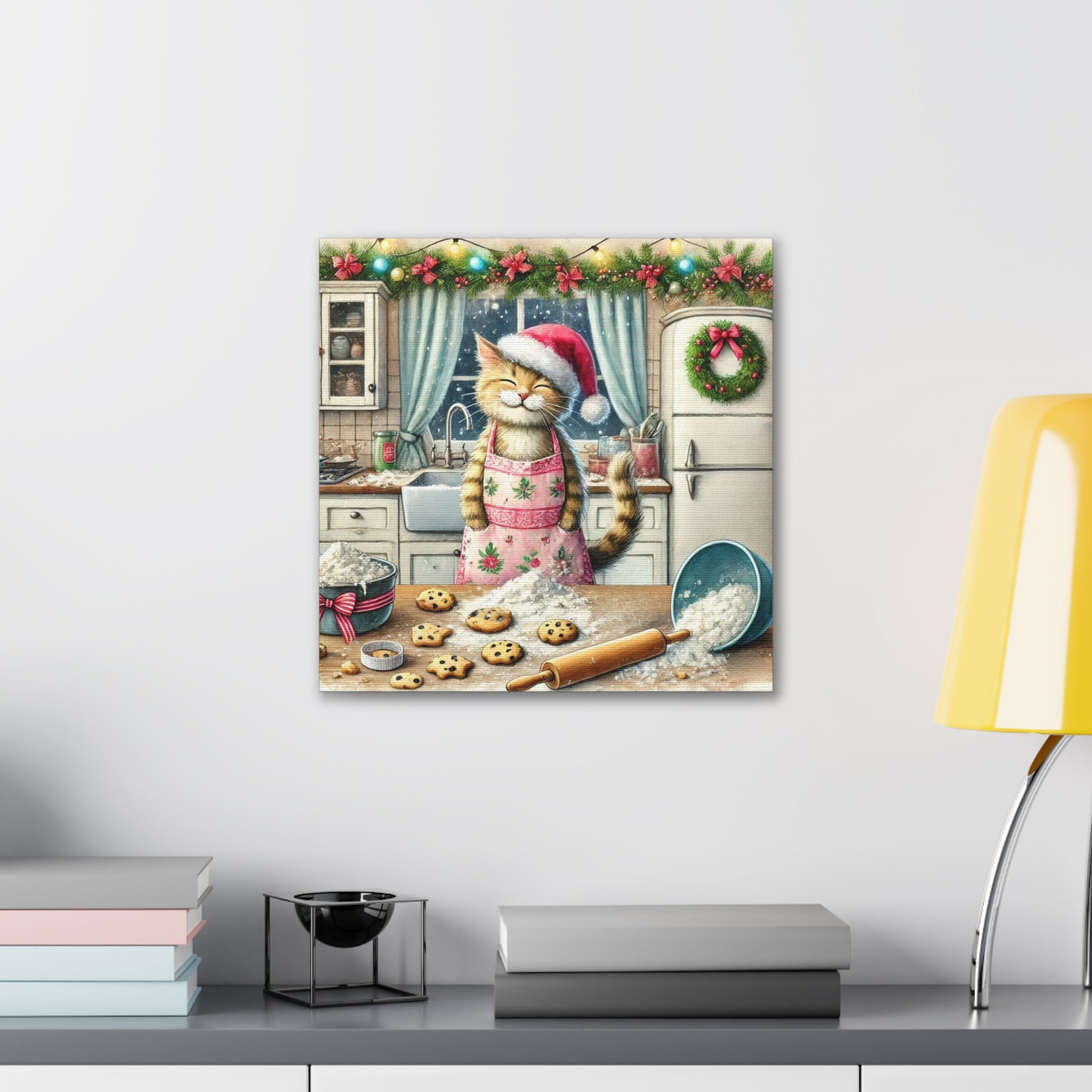 Christmas Cookies - Cat Lover - Holiday Decor - Canvas Gallery Wraps   