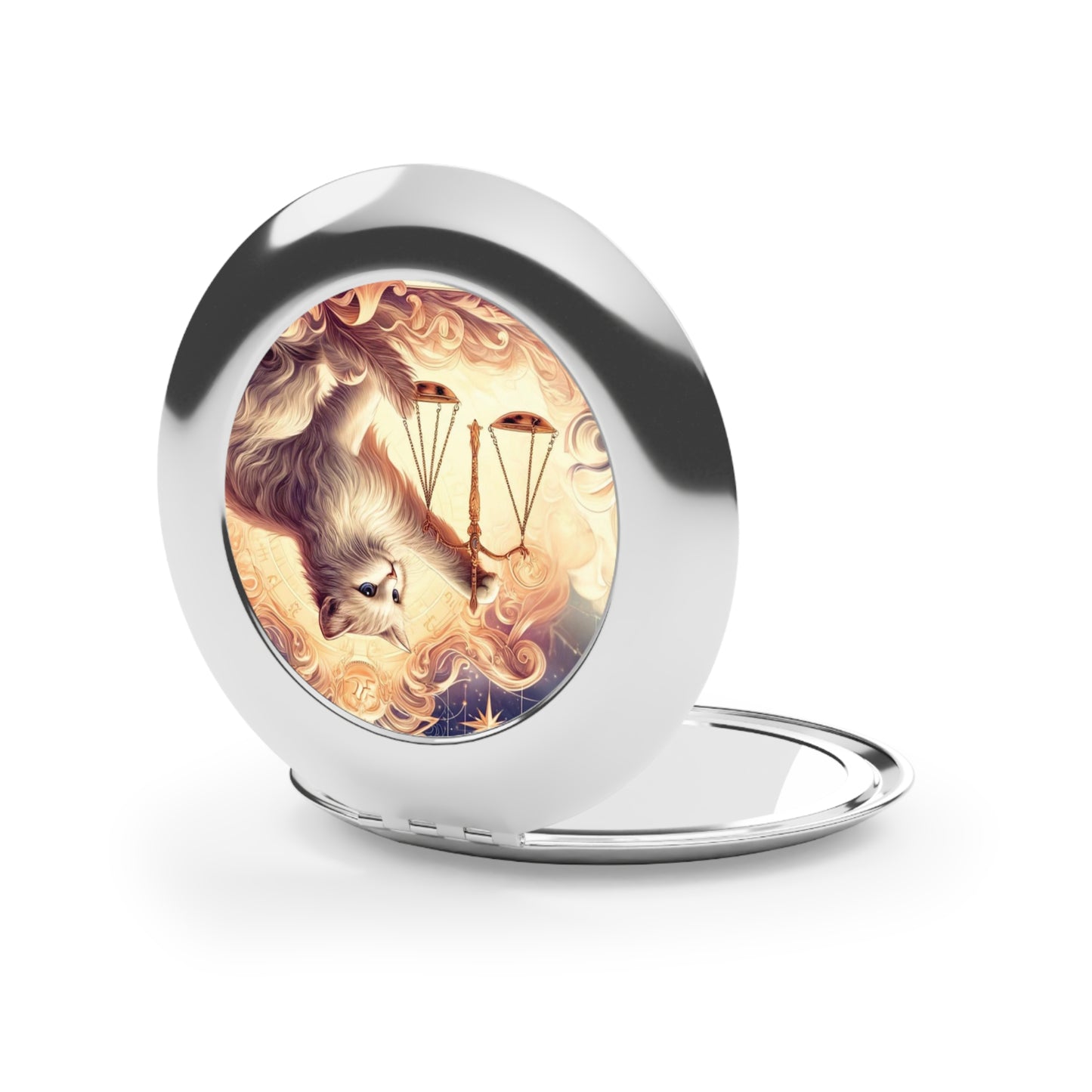 Libra - Cat Lover - Compact Travel Mirror   