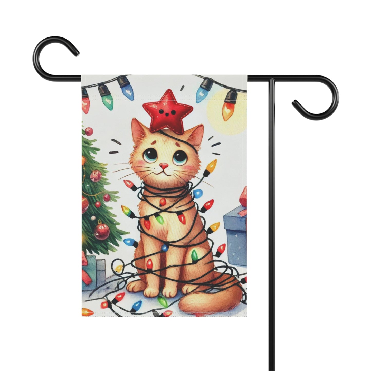 Cat Christmas Tree - Garden & House Banner   