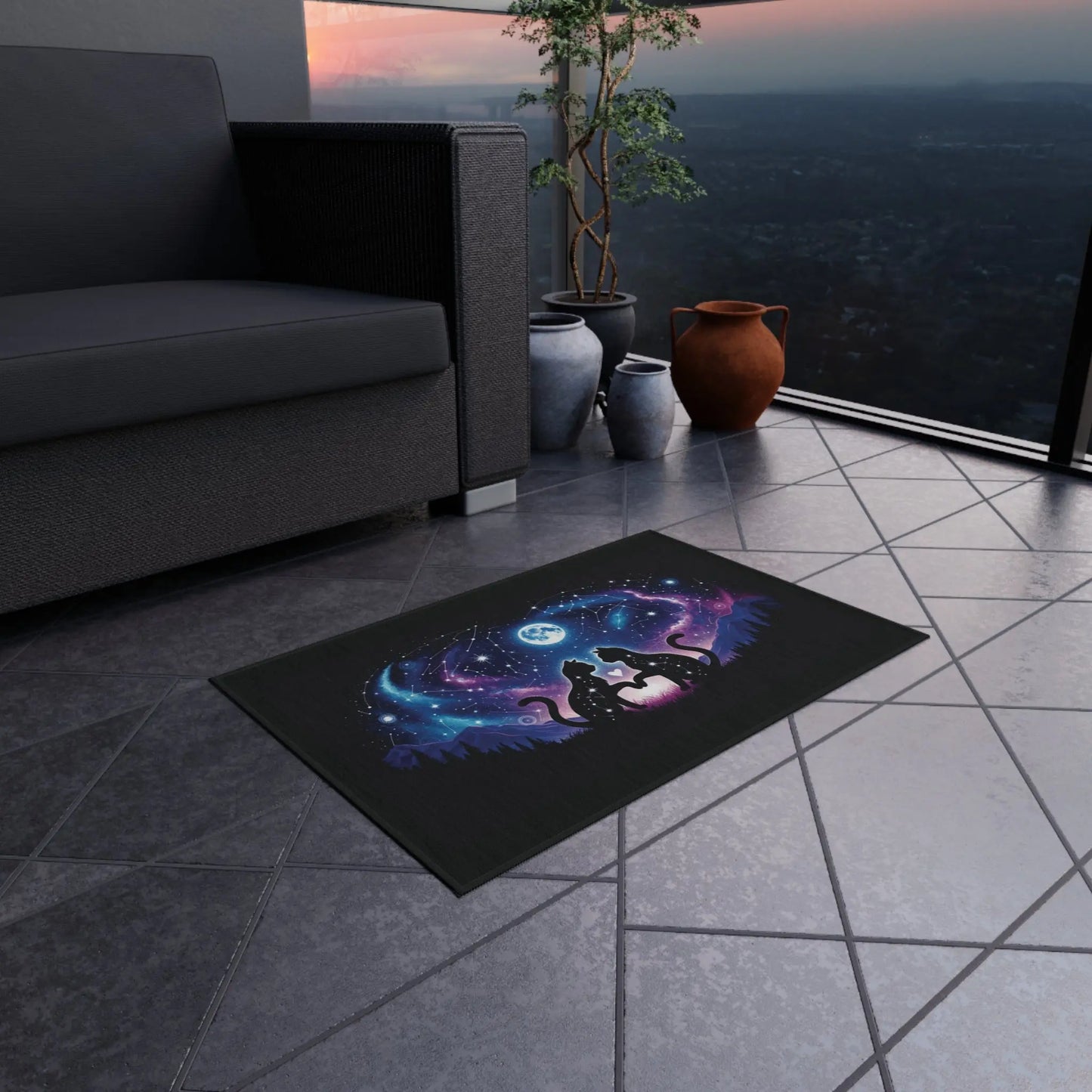 Galaxy Cat Lovers - Indoor/Outdoor Rug - Montecore PawPrints