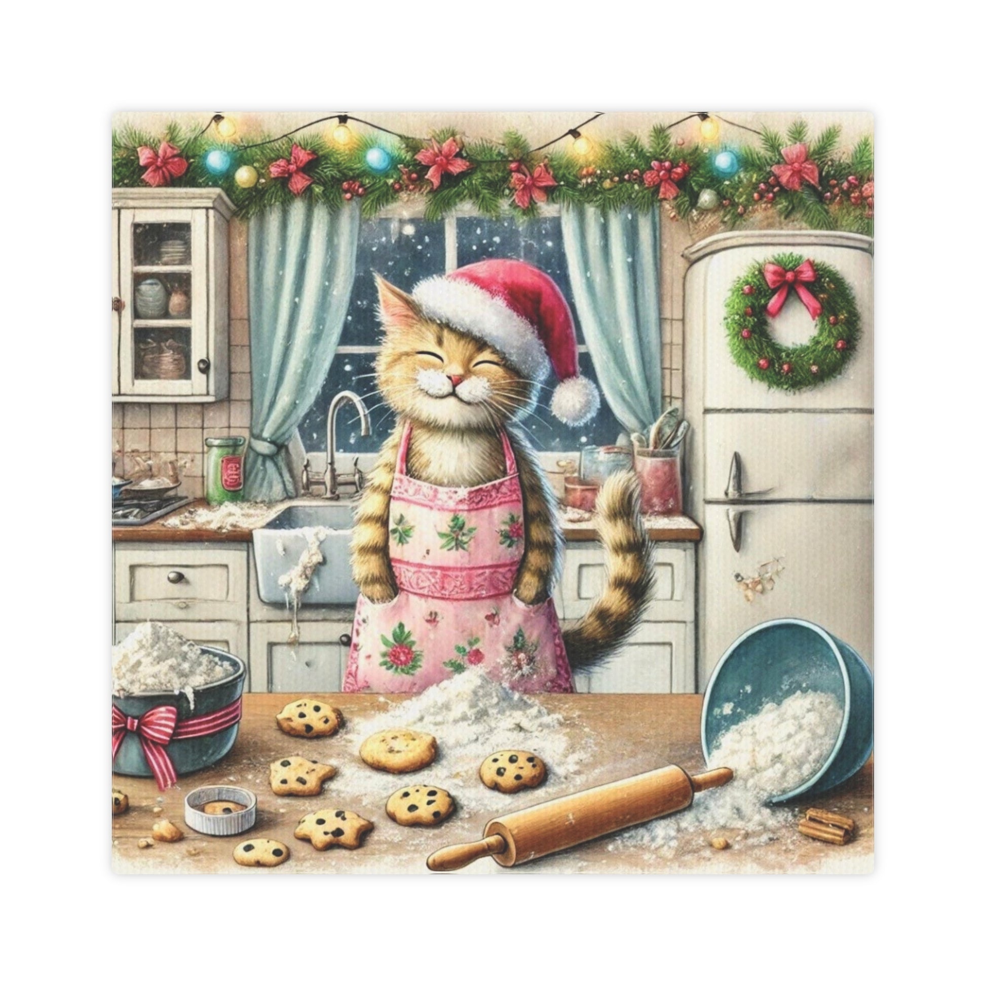 Christmas Cookies - Cat Lover - Holiday Decor - Wall Art Decor   