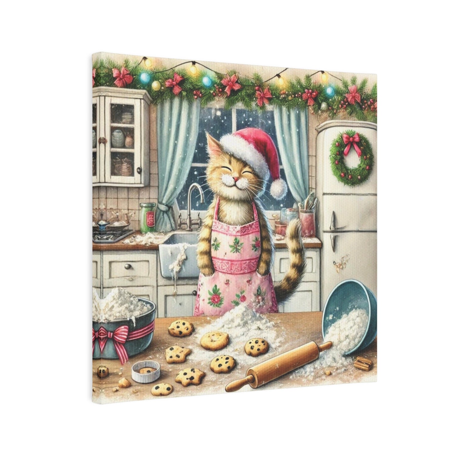 Christmas Cookies - Cat Lover - Holiday Decor - Wall Art Decor   