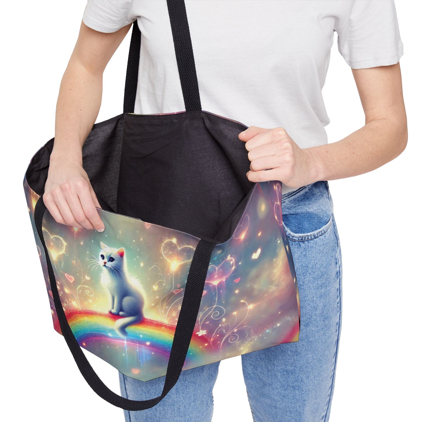 Rainbow Heart - Cat Lover - Weekender Tote Bag   