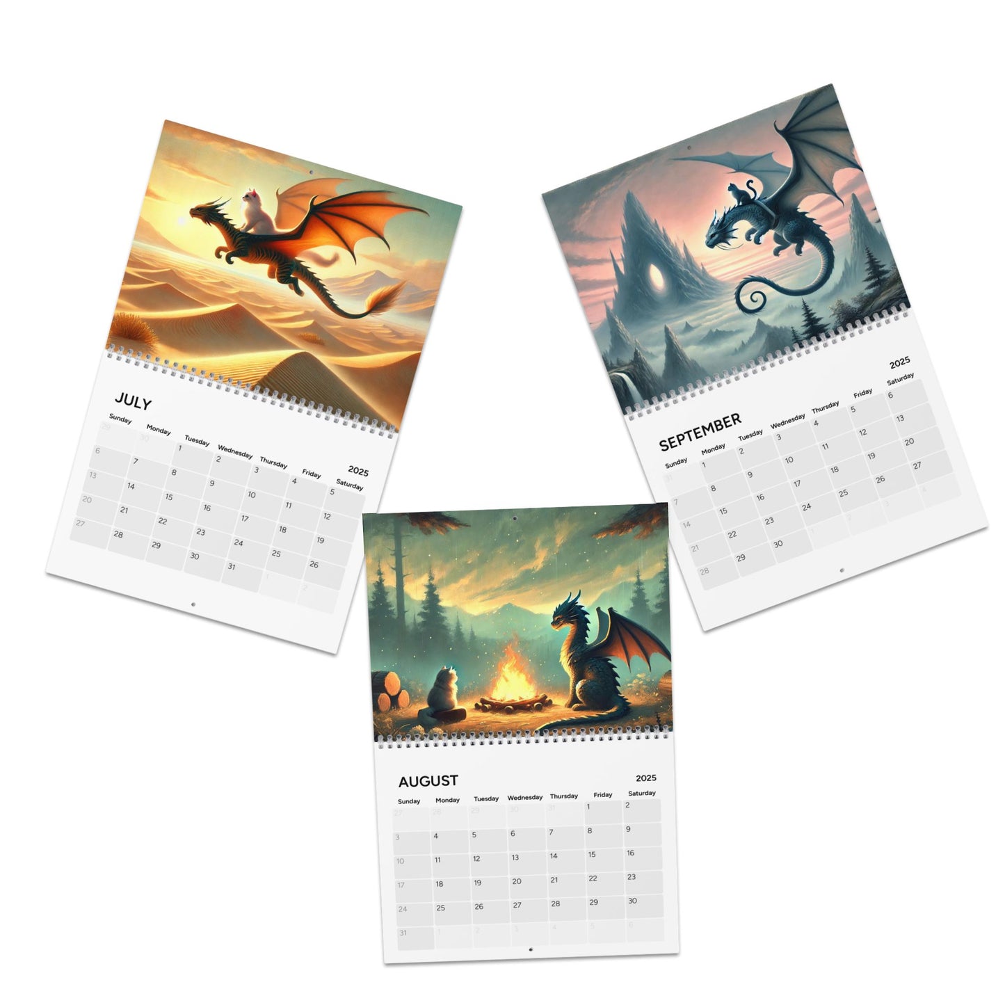 Fantasy - Cat Dragon Rider - Calendar (2025)   