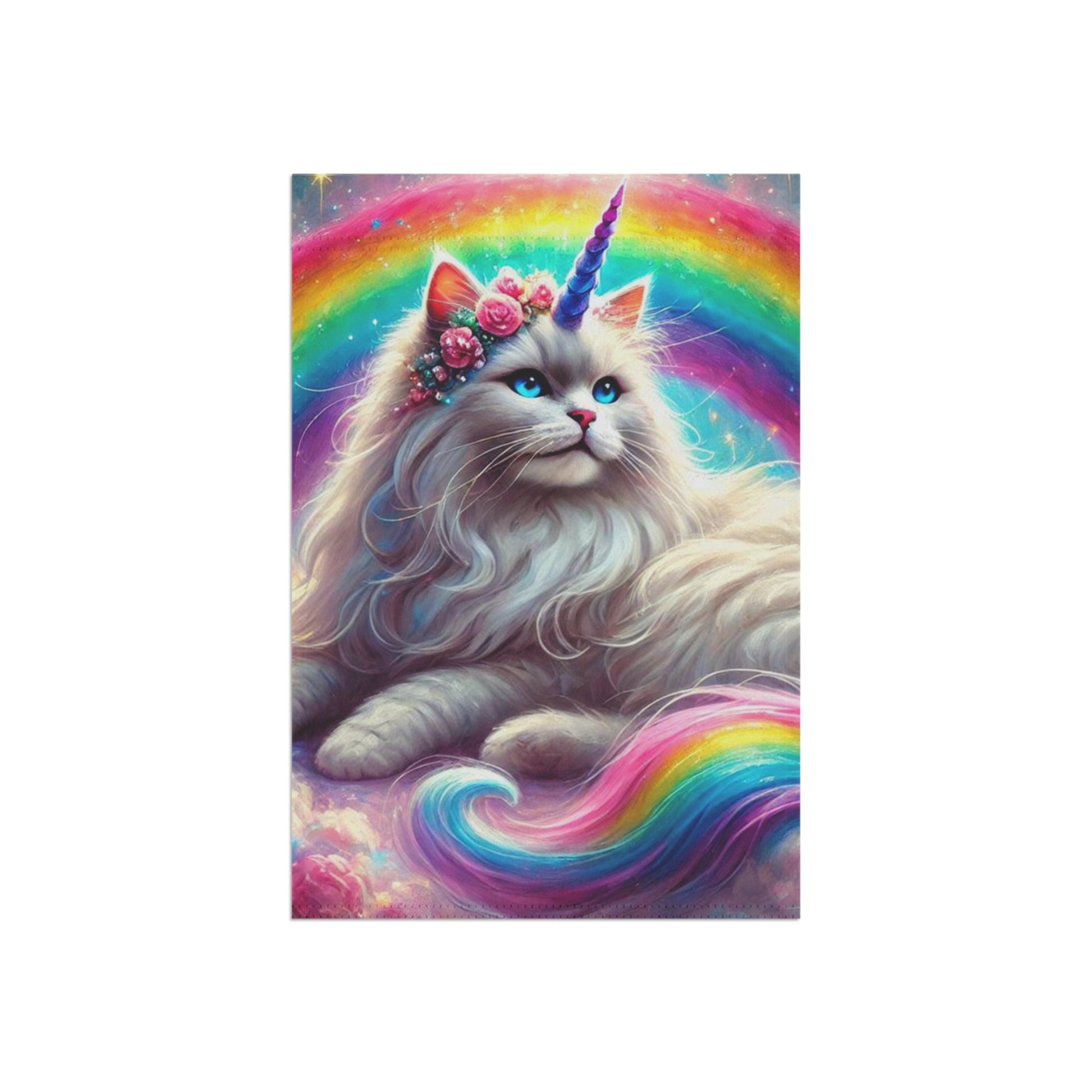 Rainbow Caticorn - Cat Unicorn - Garden & House Banner   