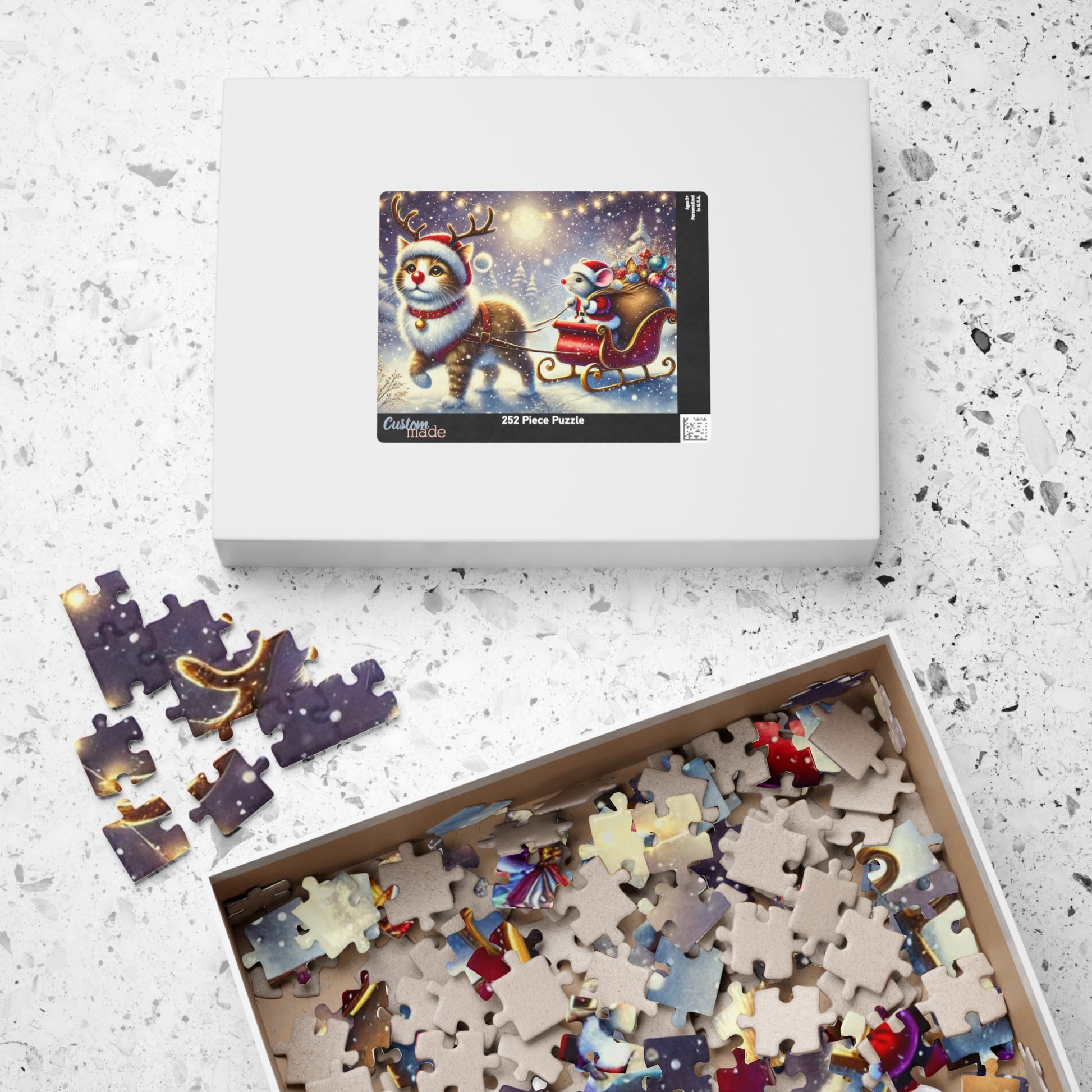 Mouse Santa - Cat Reindeer - Christmas Puzzle (110, 252, 520 -piece)   