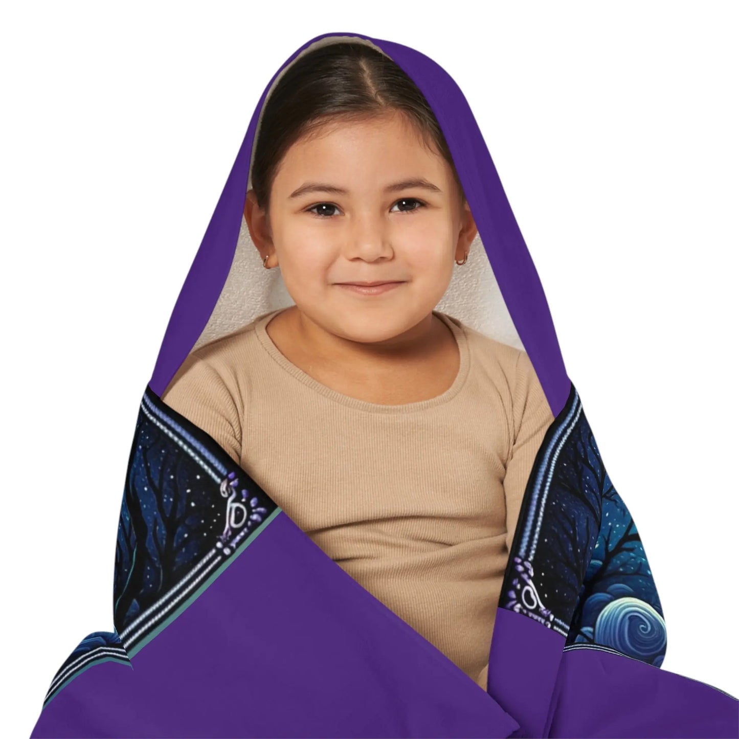 Witchy Cat - Purple Halloween  - Youth Hooded Towel   