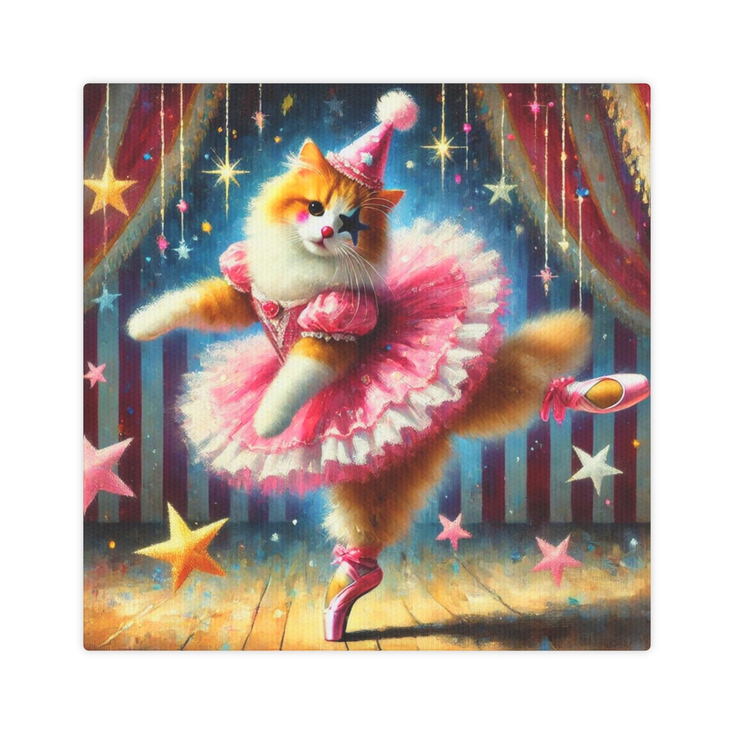 Pink Clown Star Ballerina - Wall Art Decor 8x8   