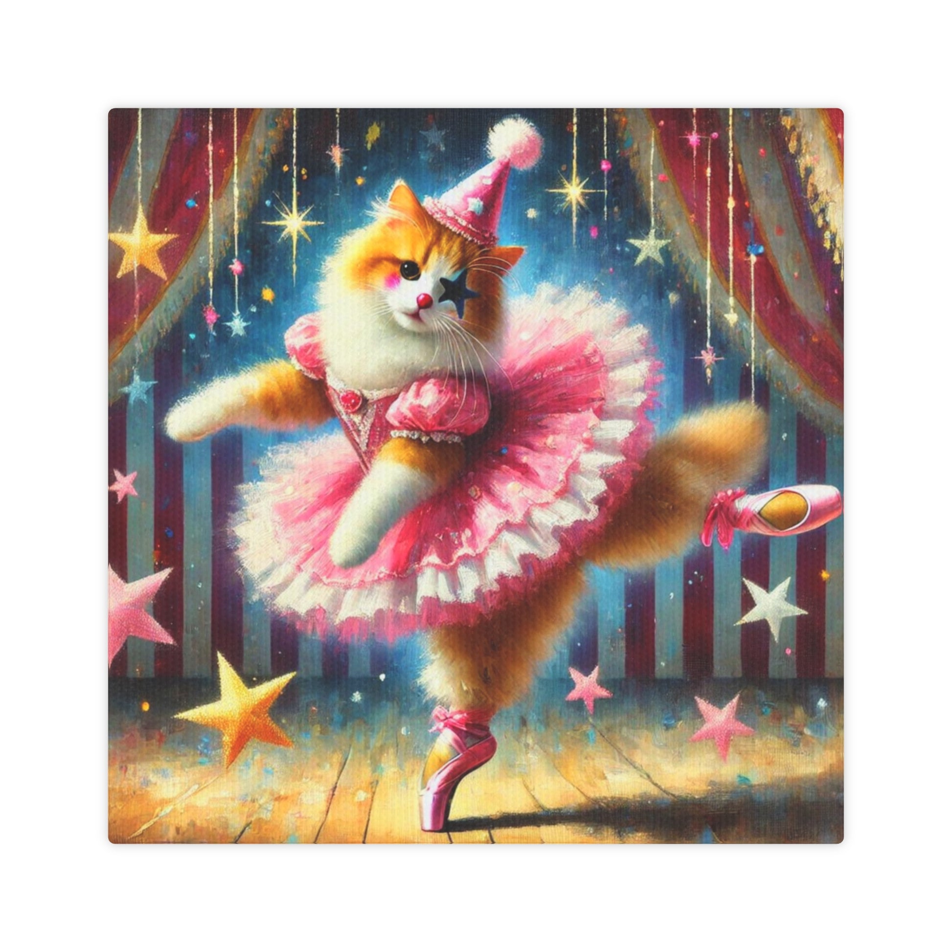 Pink Clown Star Ballerina - Wall Art Decor 8x8   