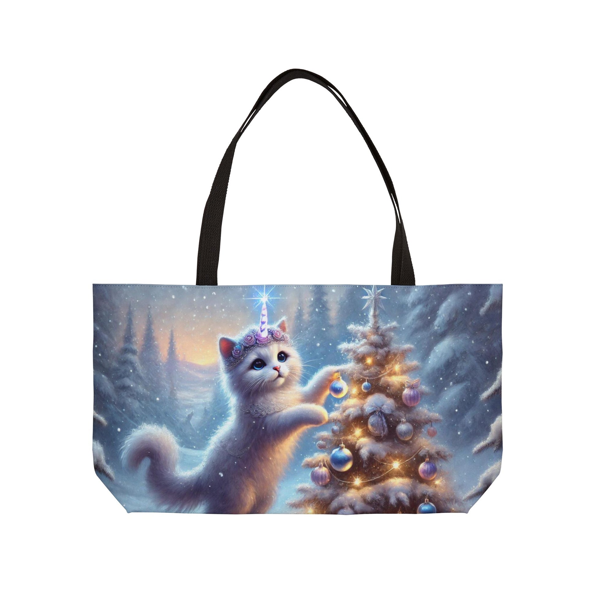 Caticorn Winter Magic - Cat Unicorn Lover  - Weekender Tote Bag   