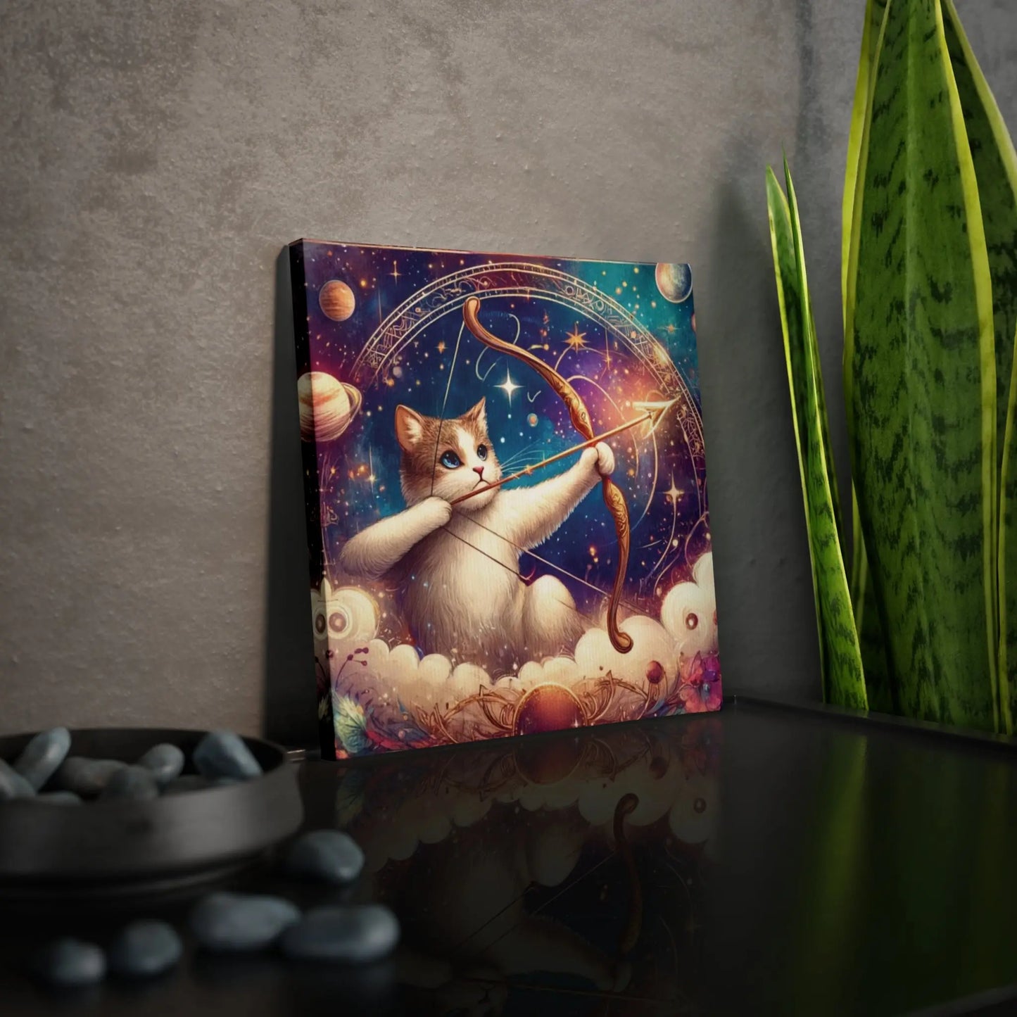 Sagittarius - Cat Lover  - Wall Art Decor 8x8   