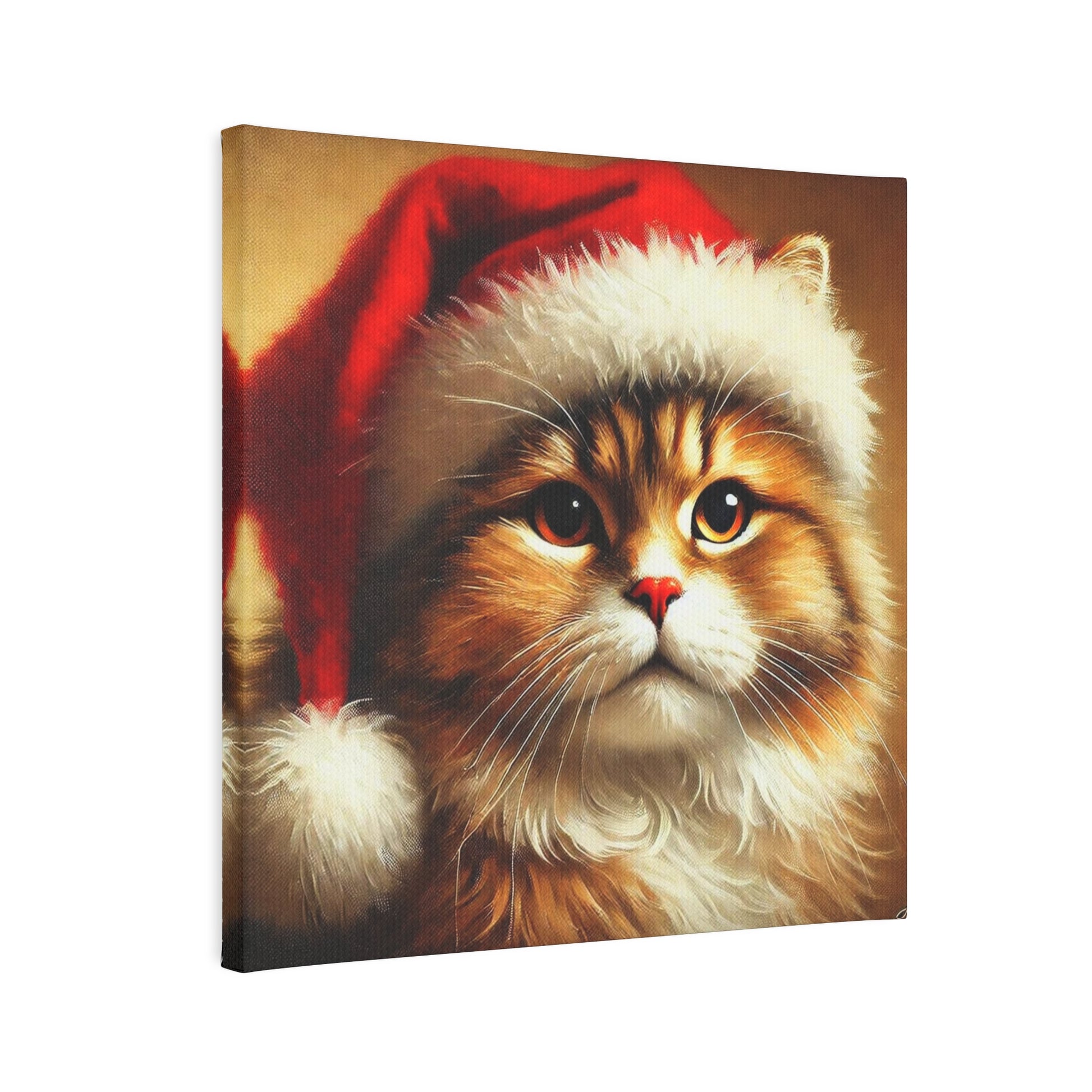 Santa Cat - Cat Lover Holiday Decor - Wall Art   