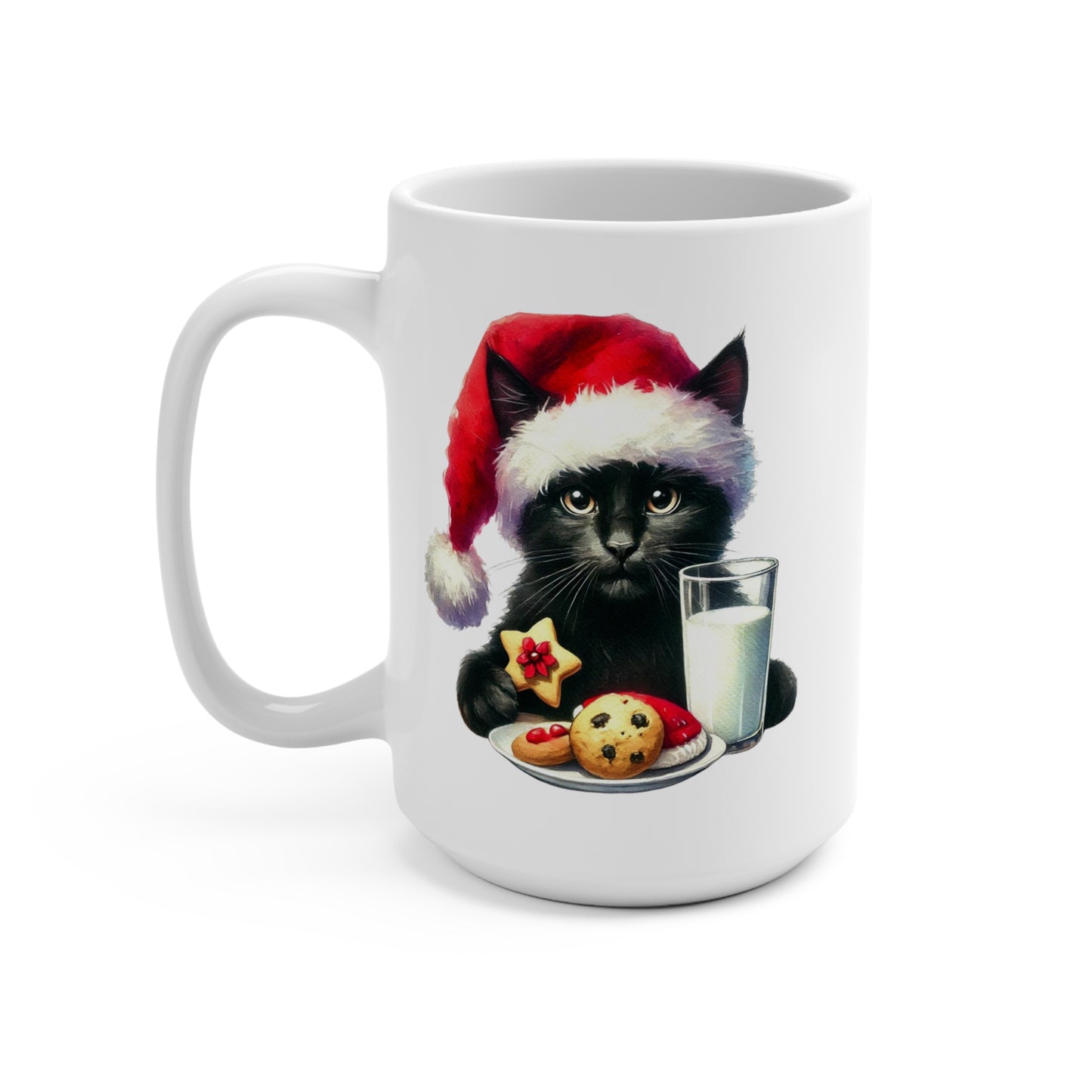 Santa Cookies - Cat Lover - Christmas Mug 15oz   