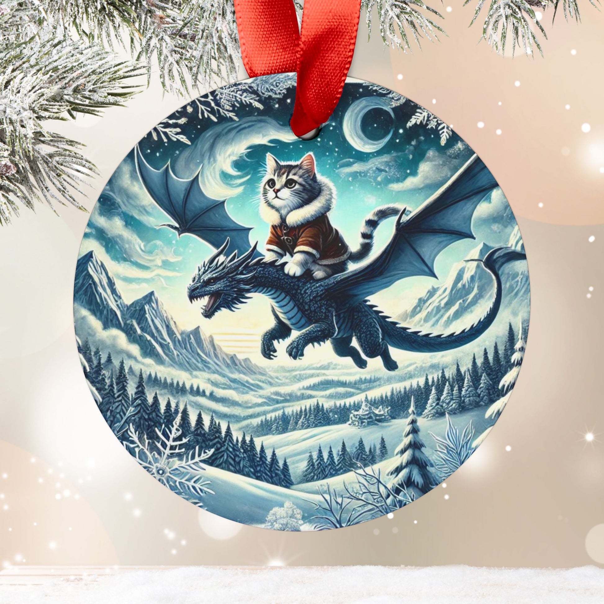 Dragon Winter Adventures - Cat Lover - Ornament   