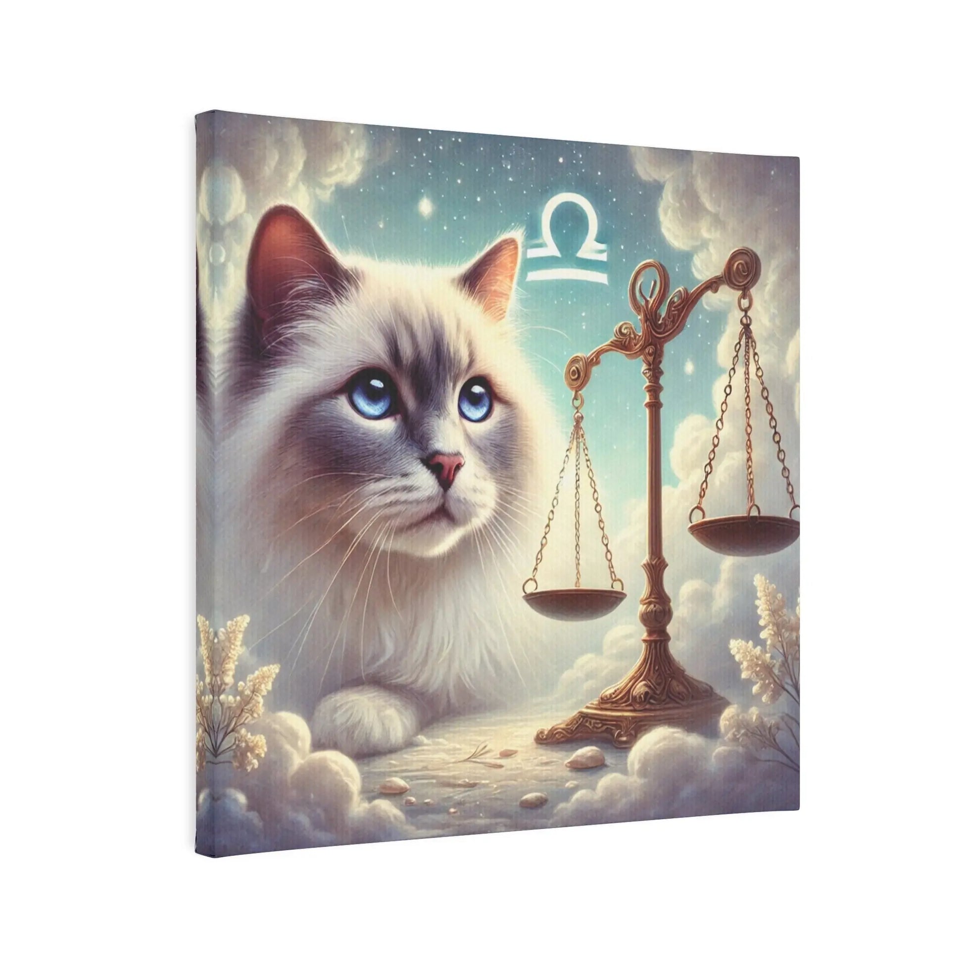 Libra Scales - Cat Lover - Wall Art Decor 8x8   