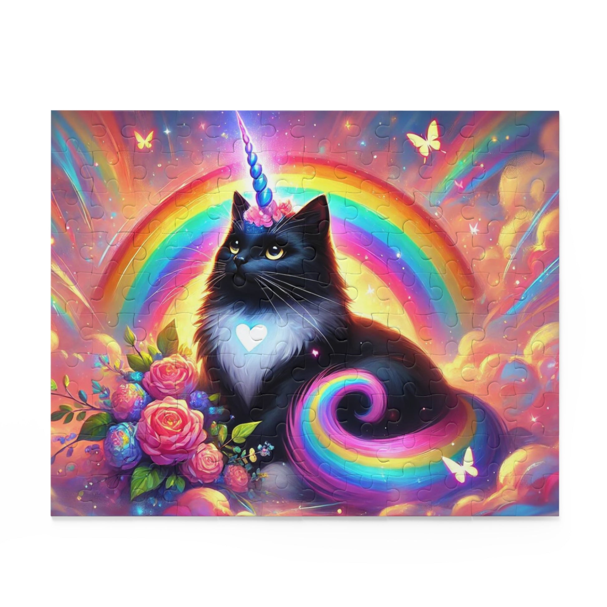 Pink Dreams - Cats Unicorns Rainbows and Butterflies - Cat Lover Gift 120, 252, or 500 -piece options   