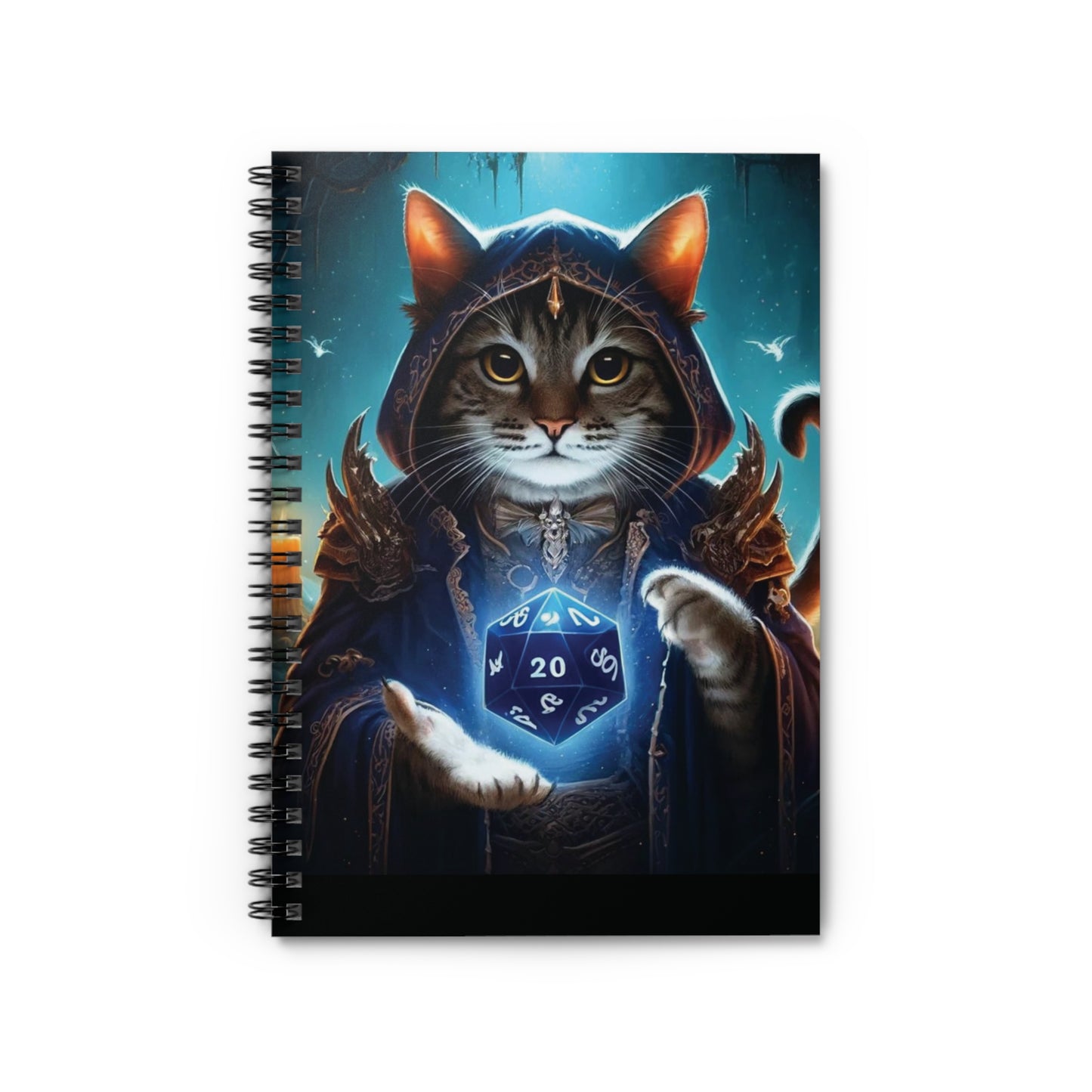 Dungeons and Dragons - Cat Sorcerer - Spiral Notebook - Ruled Line   