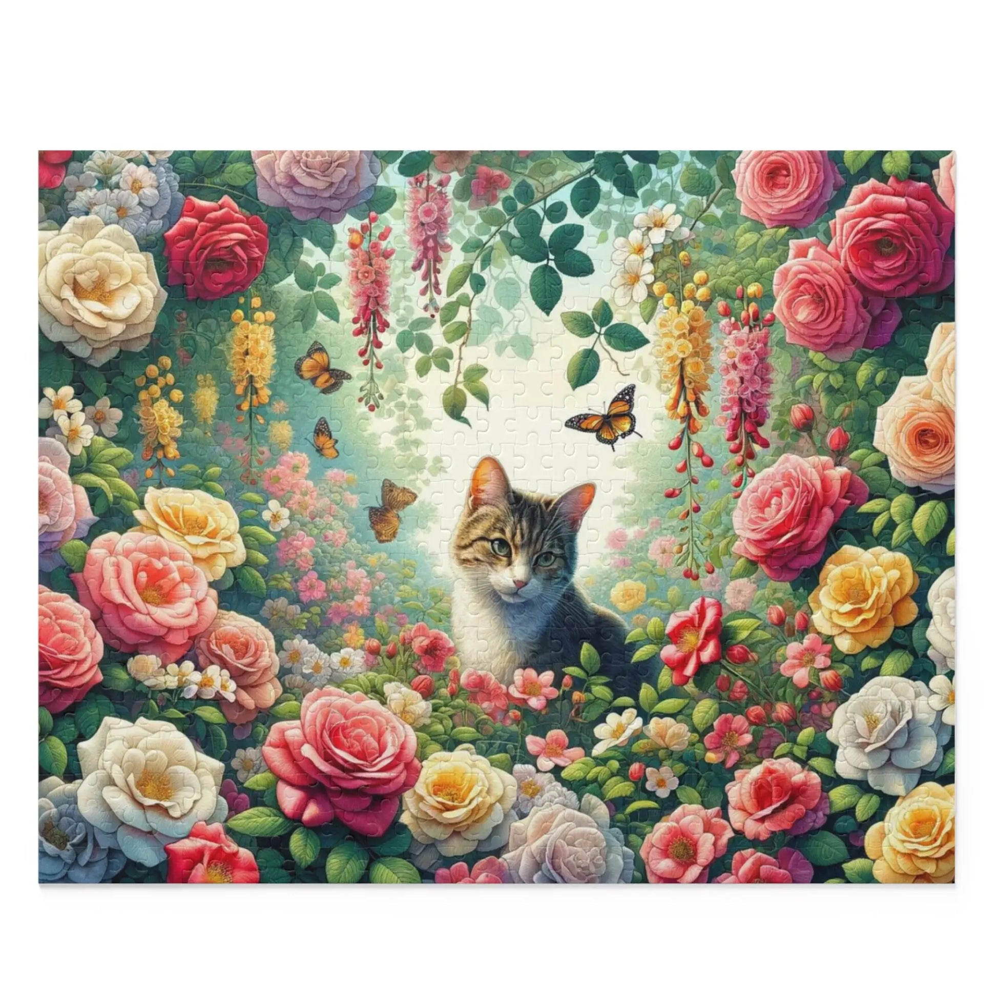 June Birthday Flower Puzzle - Cat Lover Gift - 120, 252, 500-Piece Jigsaw Puzzle - Montecore PawPrints