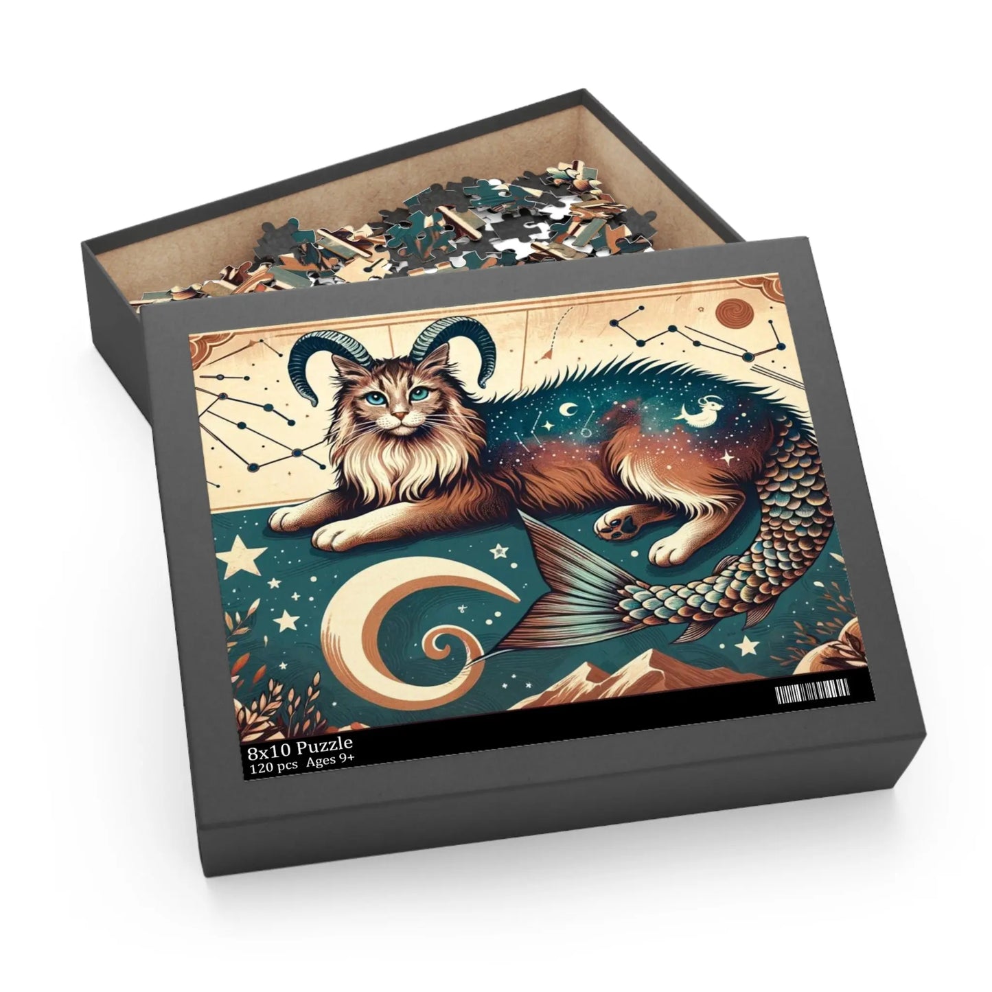 Capricorn Zodiac Birthday Puzzle - Cat Lover Gift 120, 252, or 500 -piece options   