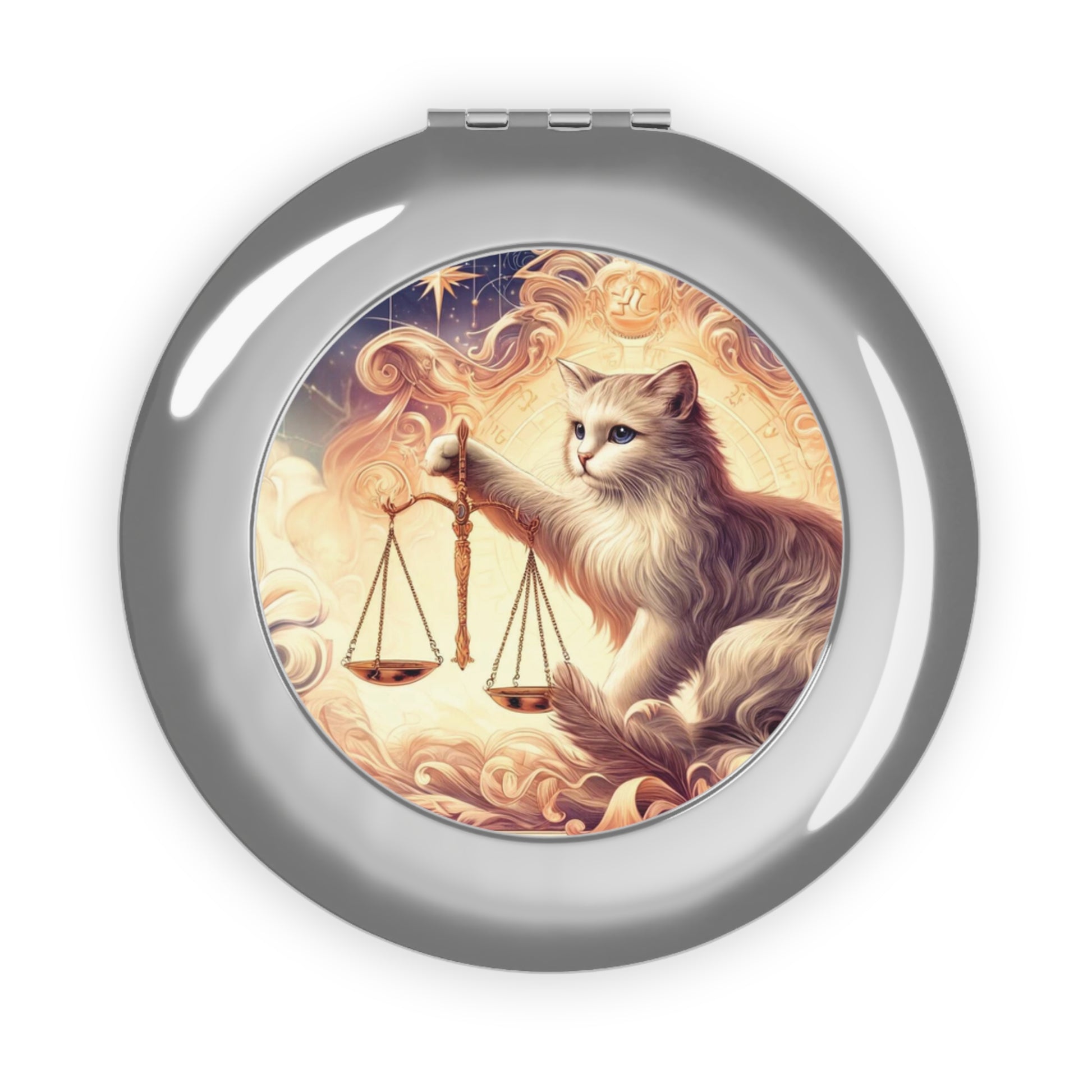 Libra - Cat Lover - Compact Travel Mirror   