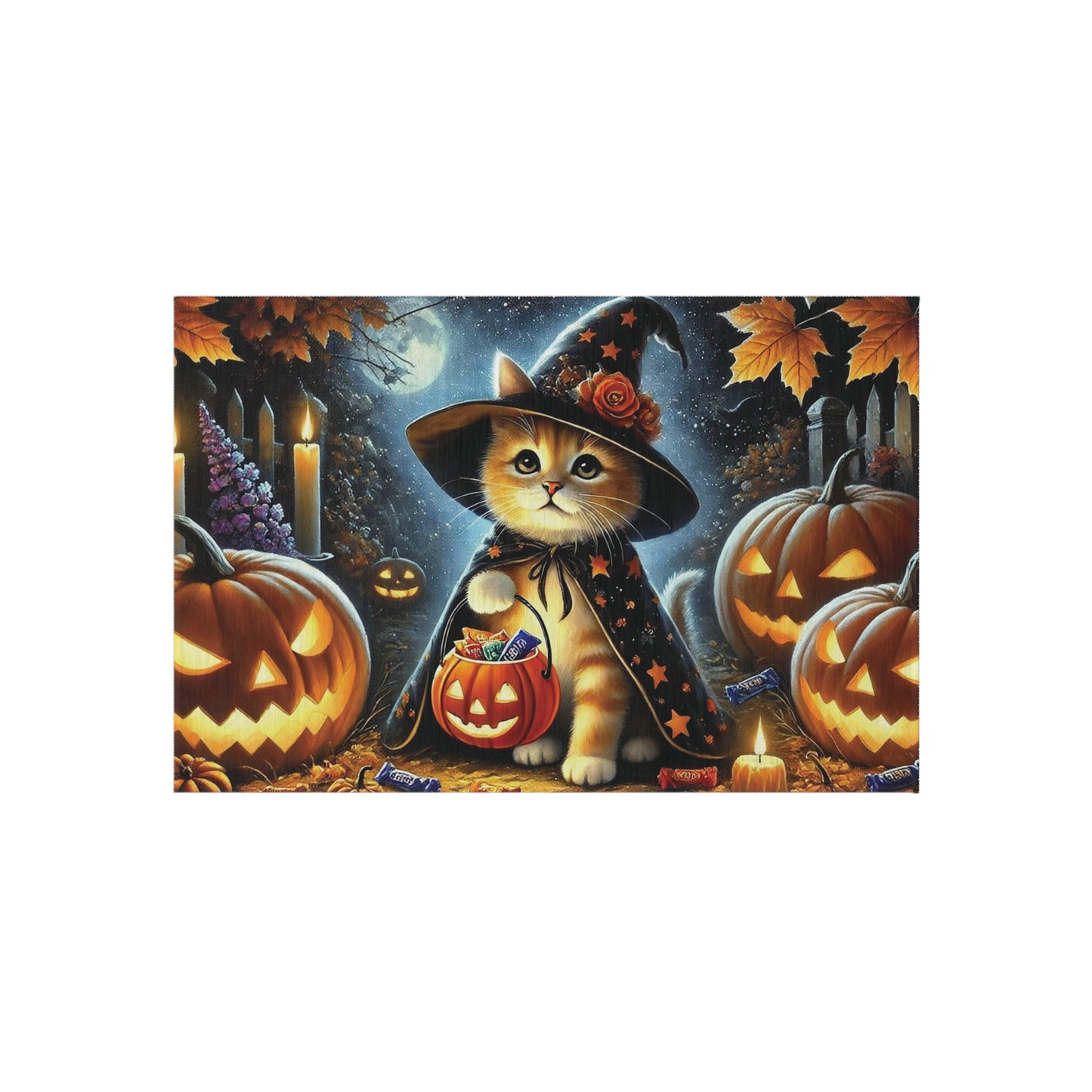 Trick or Treat - Cat Lover Halloween Decor- Indoor/Outdoor Rug   