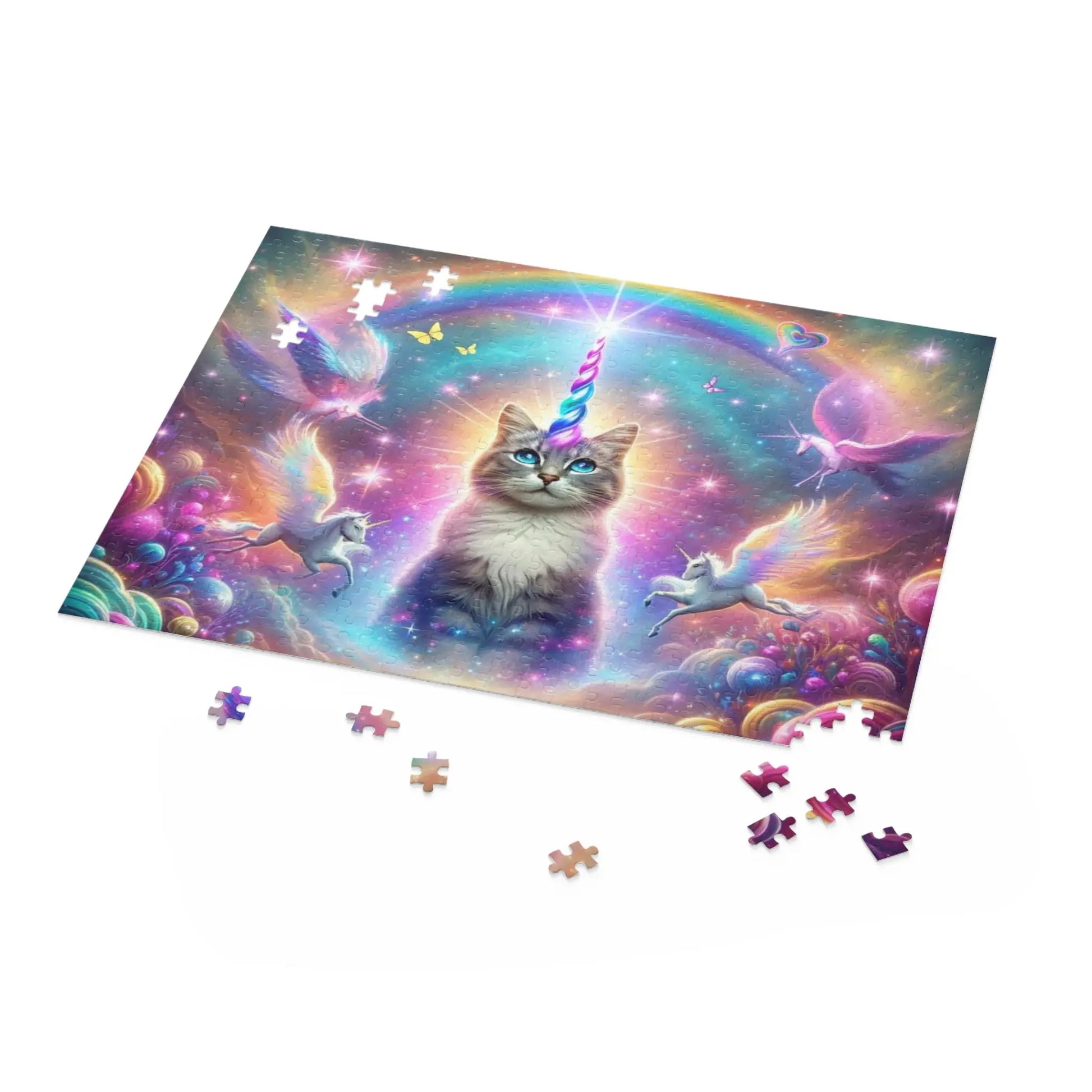 Rainbow Caticorn - Cat Unicorn - Jigsaw Puzzle (120, 252, 500-Piece) - Montecore PawPrints