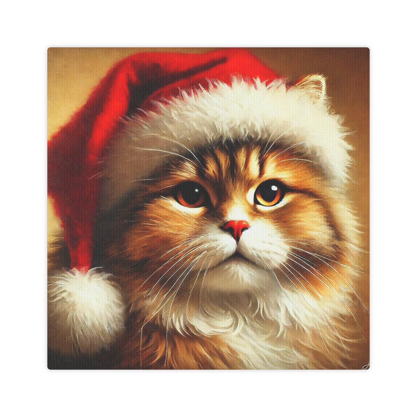 Santa Cat - Cat Lover Holiday Decor - Wall Art   