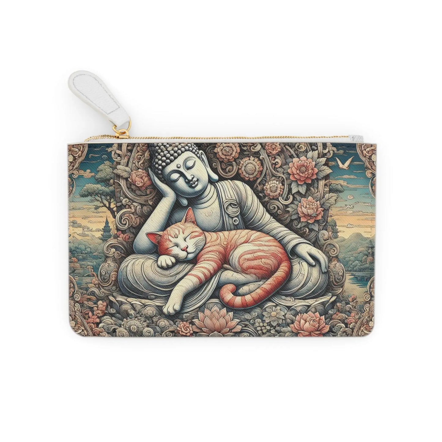 Resting Buddha Cat Naps - Mini Clutch Bag   