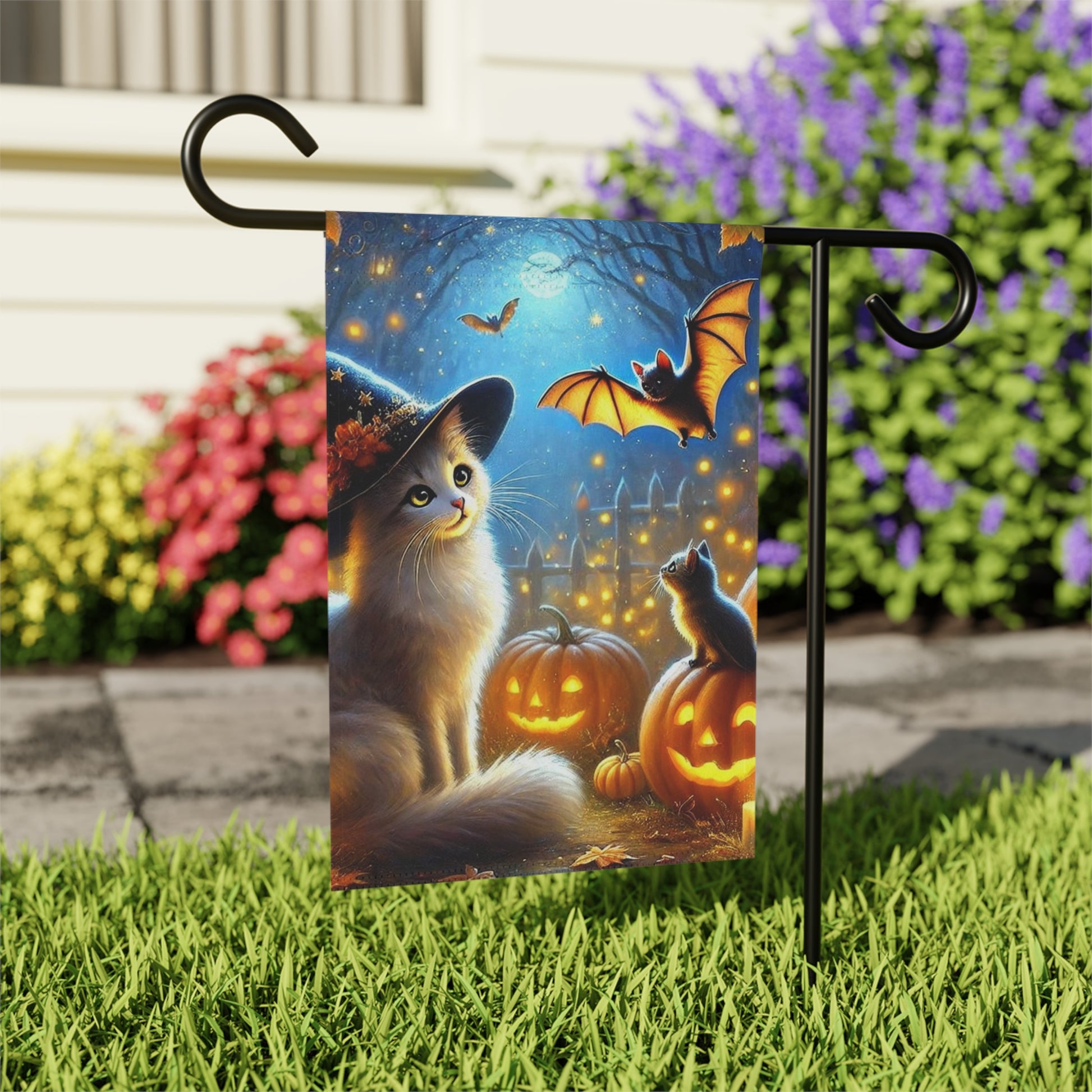 Halloween - Cat Pumpkin Patch - Garden & House Banner   