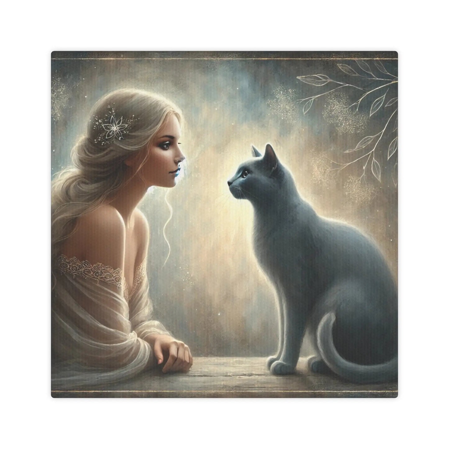 Virgo - Russian Blue - Cat Lover - Wall Art Decor 8x8   