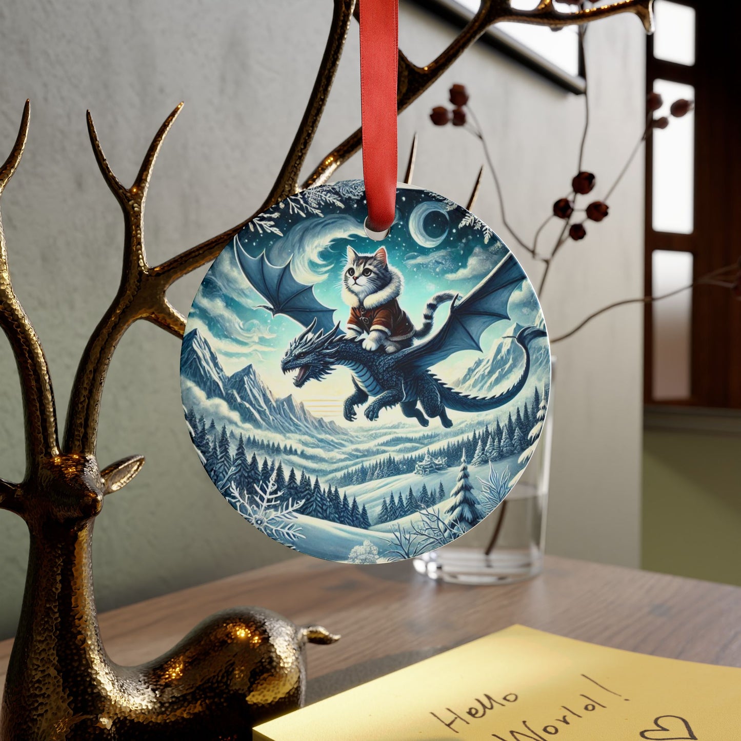 Dragon Winter Adventures - Cat Lover - Ornament   