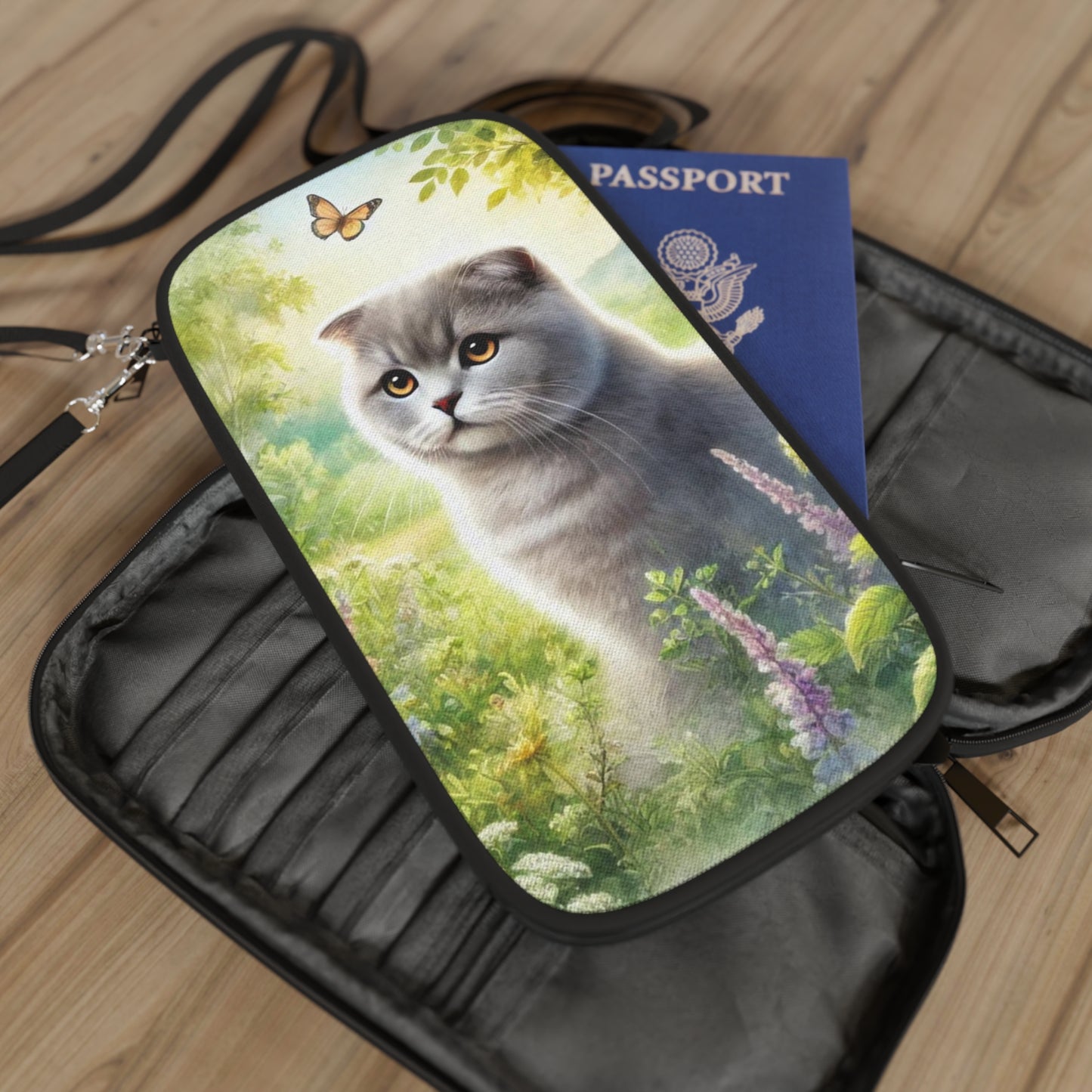 British Fold - Cat Lover - Passport Wallet - Travel Gift   