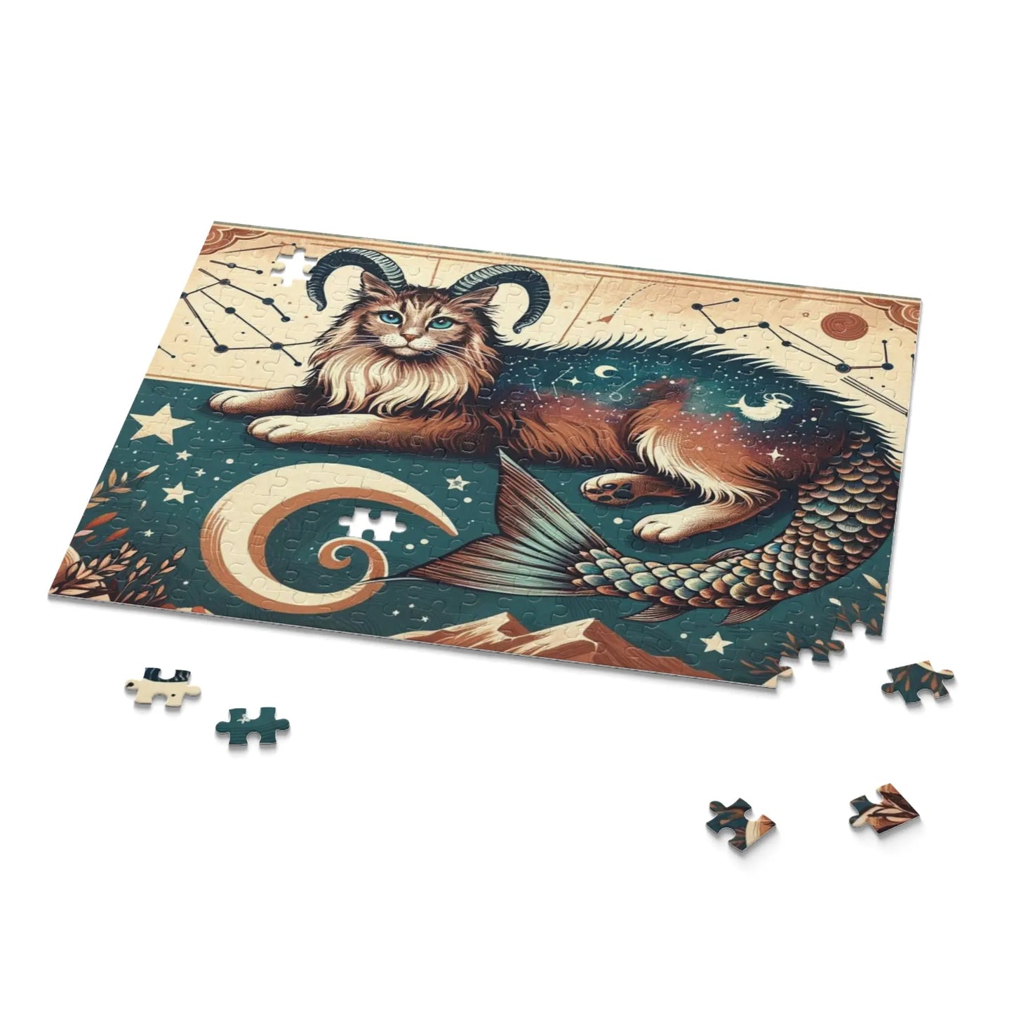 Capricorn Zodiac Birthday Puzzle - Cat Lover Gift 120, 252, or 500 -piece options   