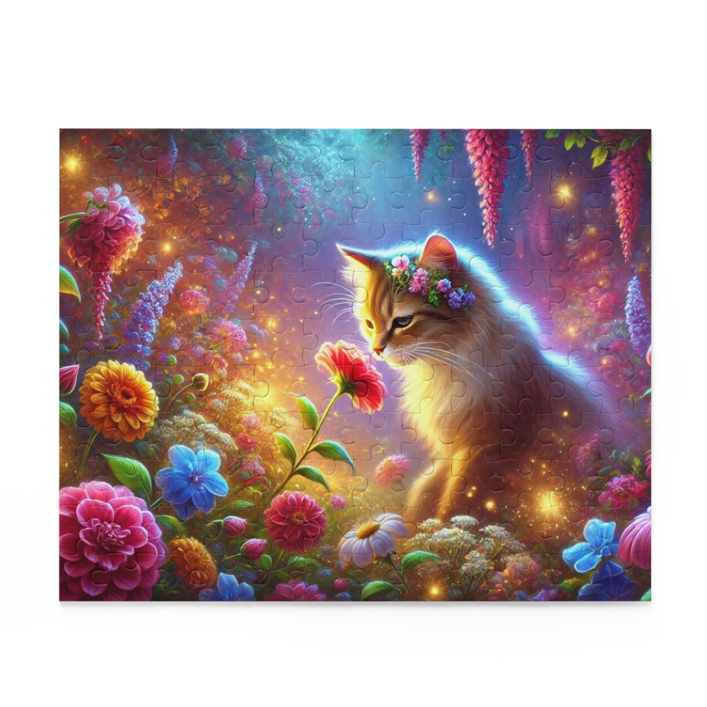 Magic Flower Garden Puzzle - Cat Lover Gift 120, 252, or 500 -piece options   