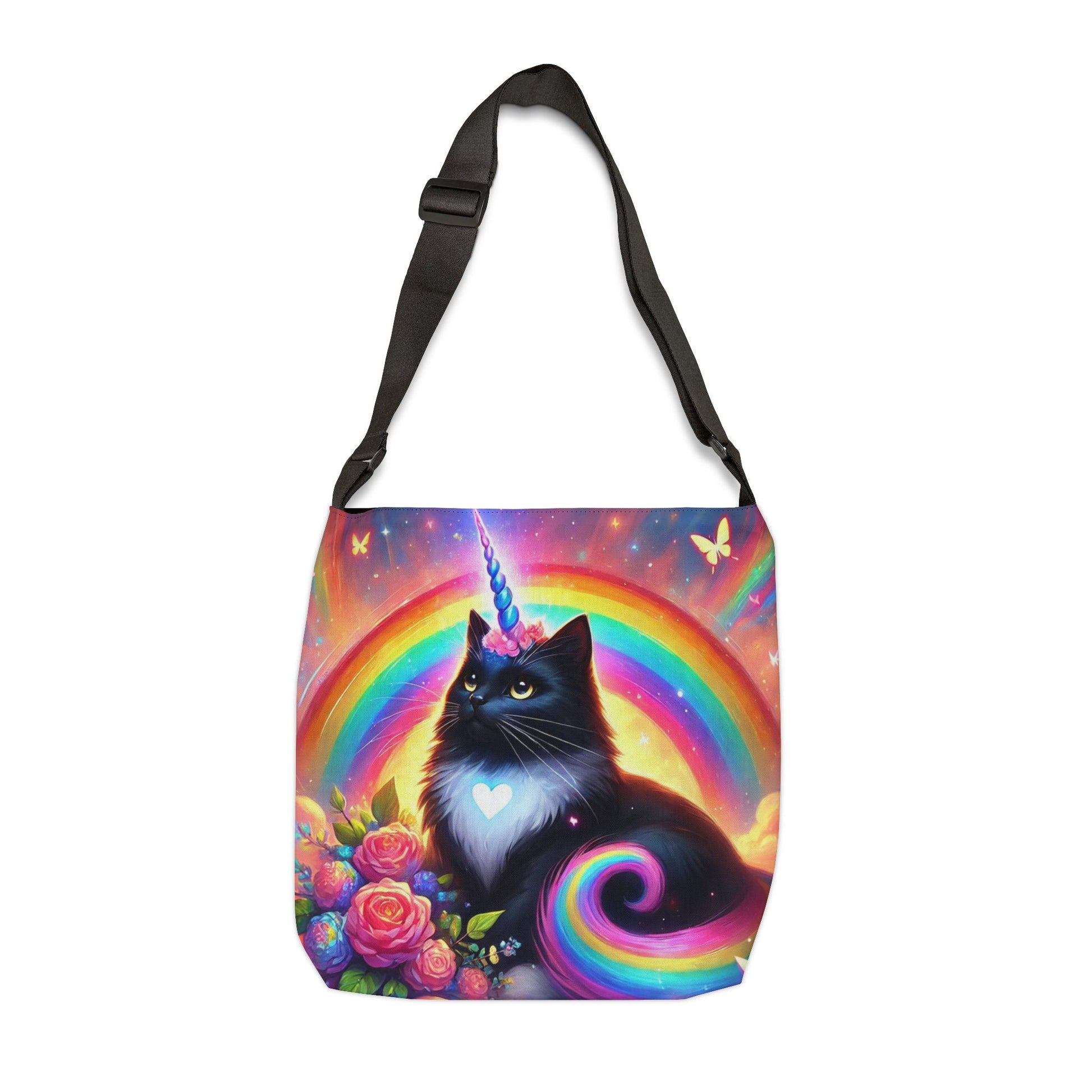 Pink Dreams Caticorn - Cat Unicorn Rainbow Bag - Adjustable Tote Bag (AOP)   