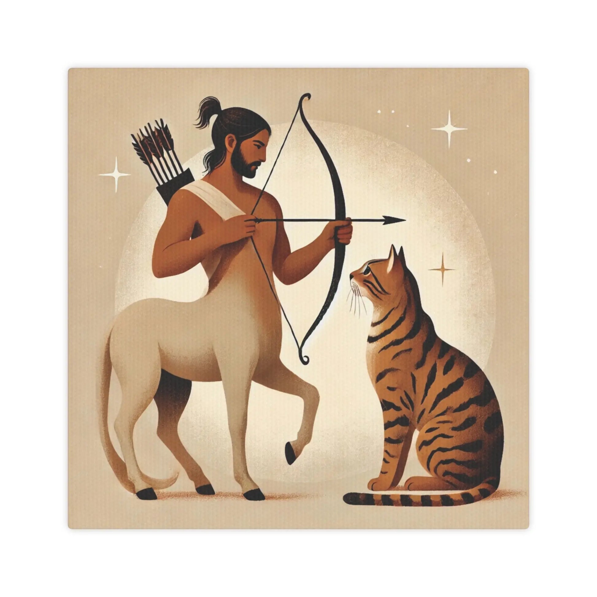 Sagittarius and Bangel - Cat Lover - Wall Art Decor 8x8   