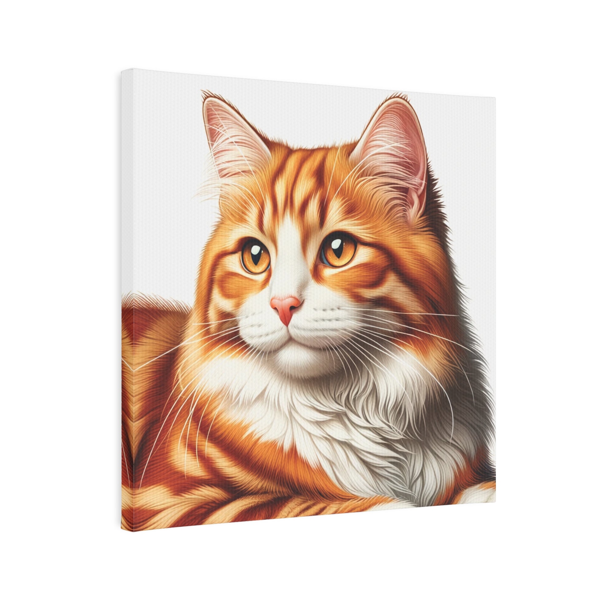 Orange Cat Portrait  - Cat Lover - Wall Art Decor 8x8   