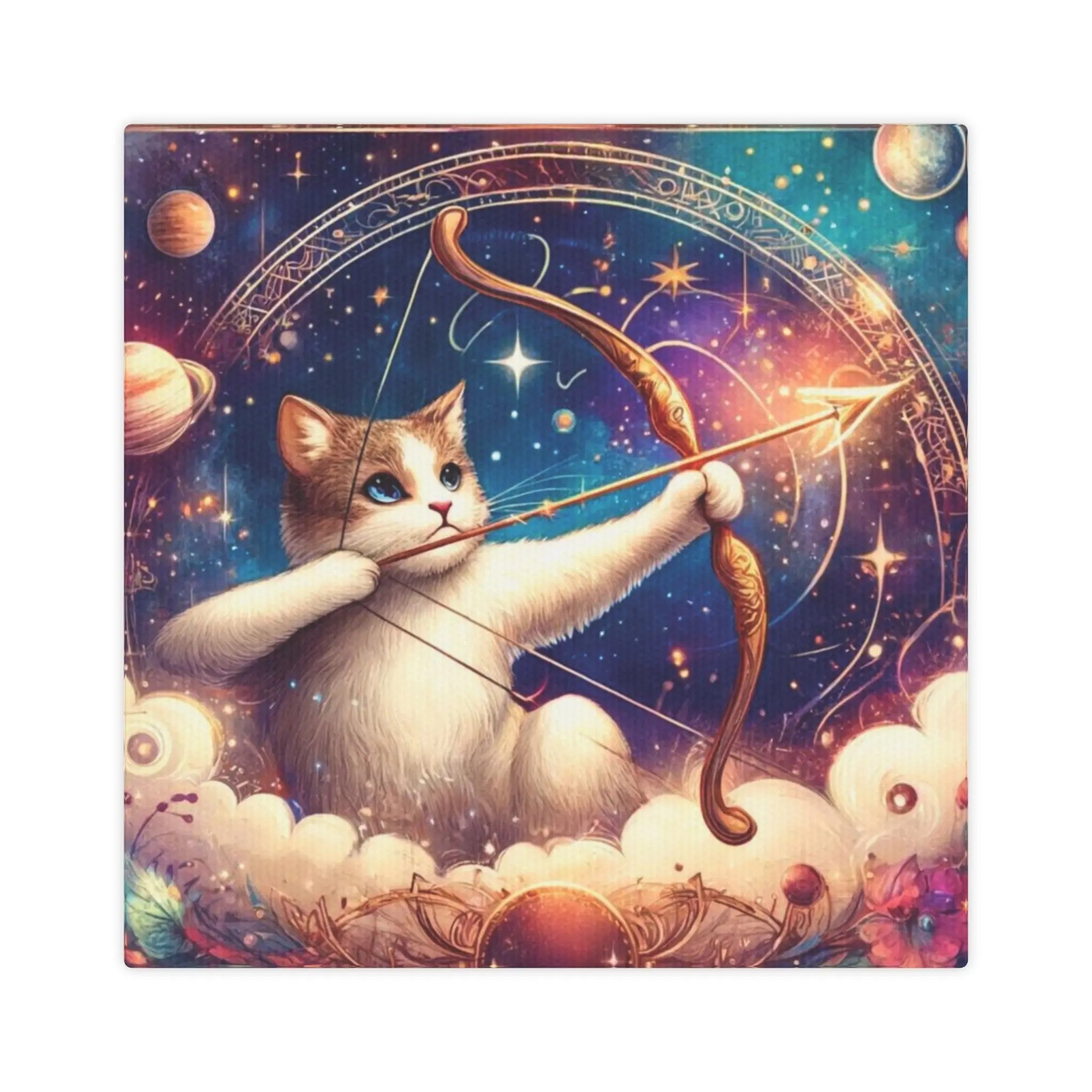 Sagittarius - Cat Lover  - Wall Art Decor 8x8   