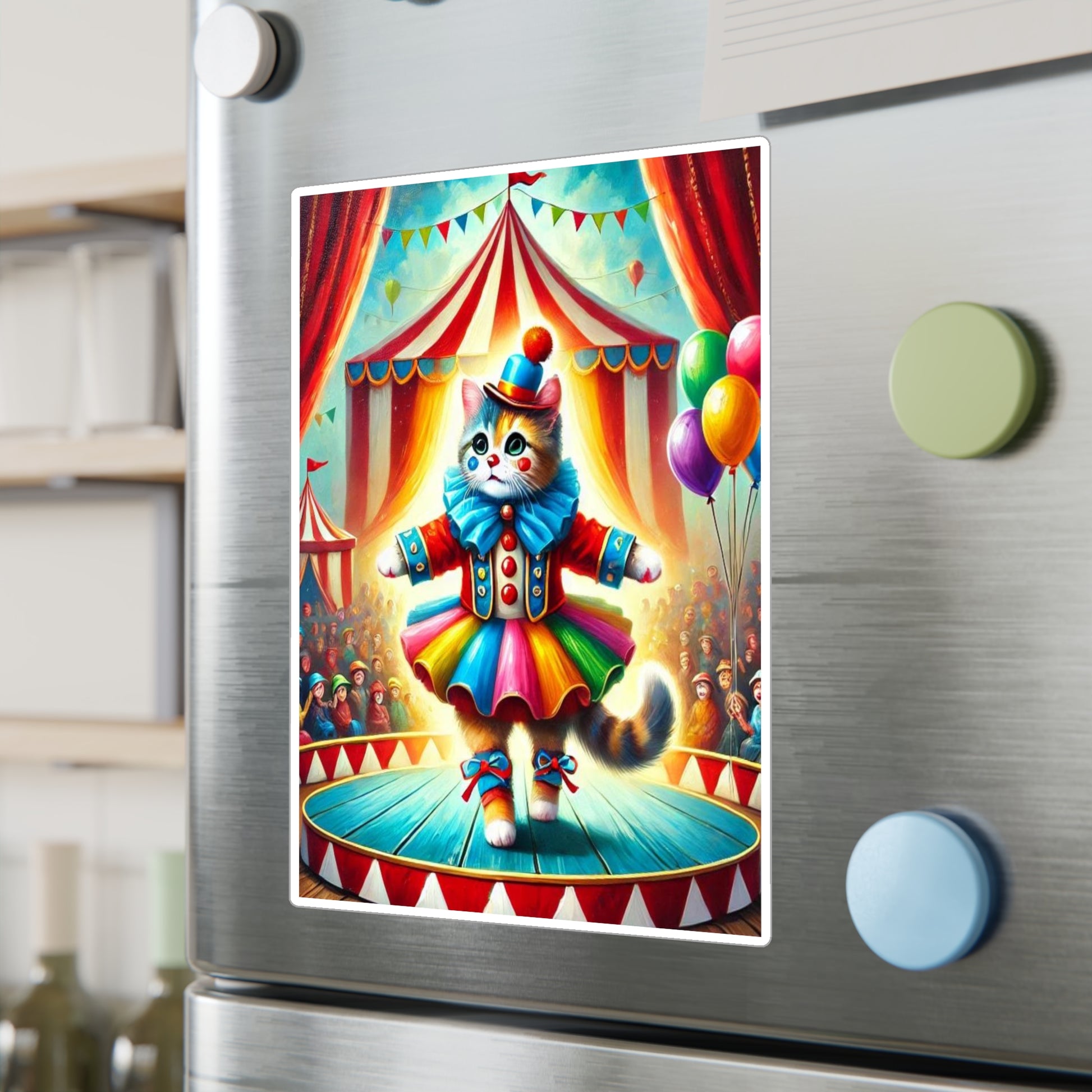 Circus Cat Clown Balerina Kiss-Cut Vinyl Decals   