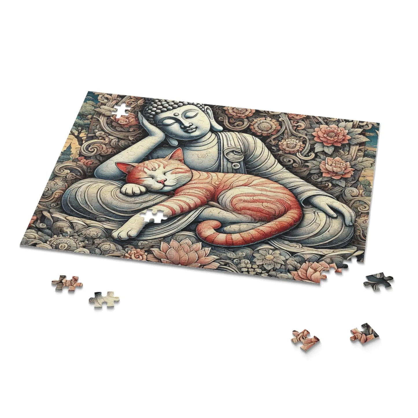 Resting Buddha Cat Naps - Cat Lover Gift 120, 252, or 500 -piece options   