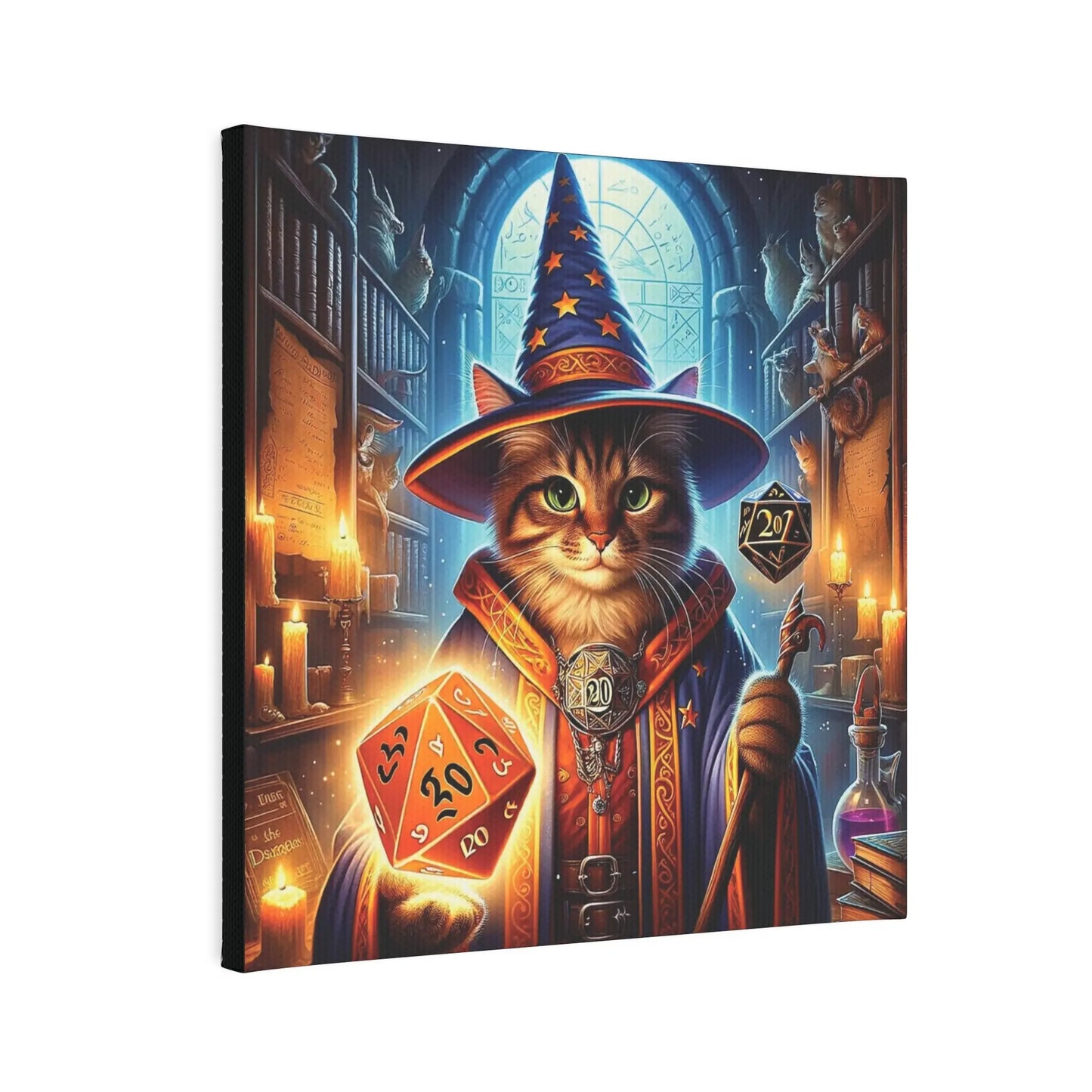 Tabby Cat Wizard Dungeons and Dragons  - Wall Art Decor - Montecore PawPrints