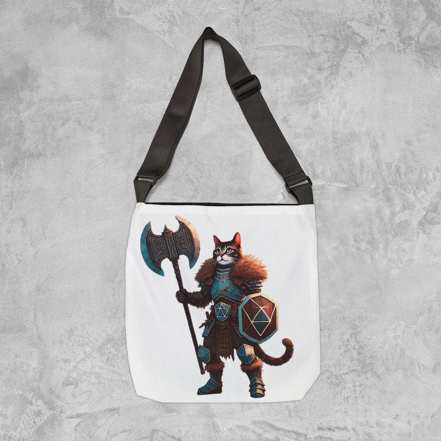 Dungeons and Dragons - Cat Warrior - Adjustable Strap Tote Bag   