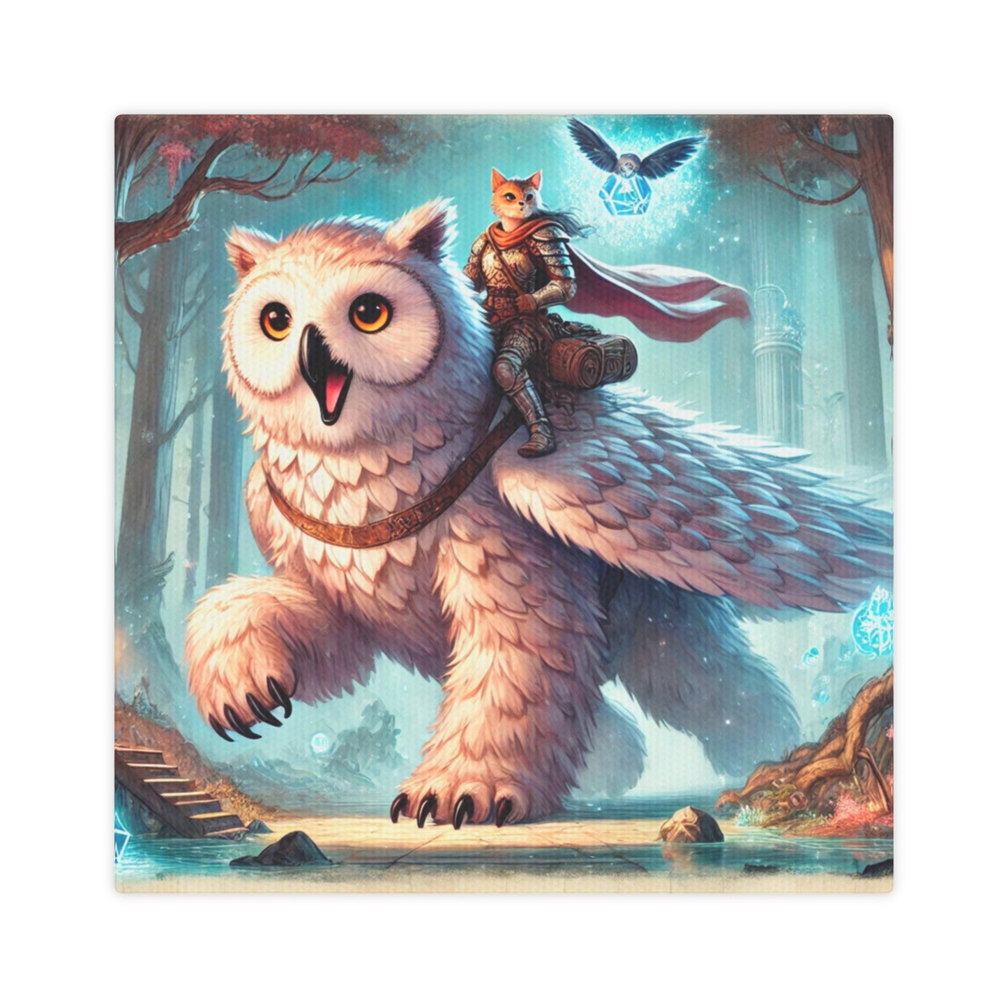 Dungeons and Dragons - Owl Bear - Cat Rider - Wall Art Decor   