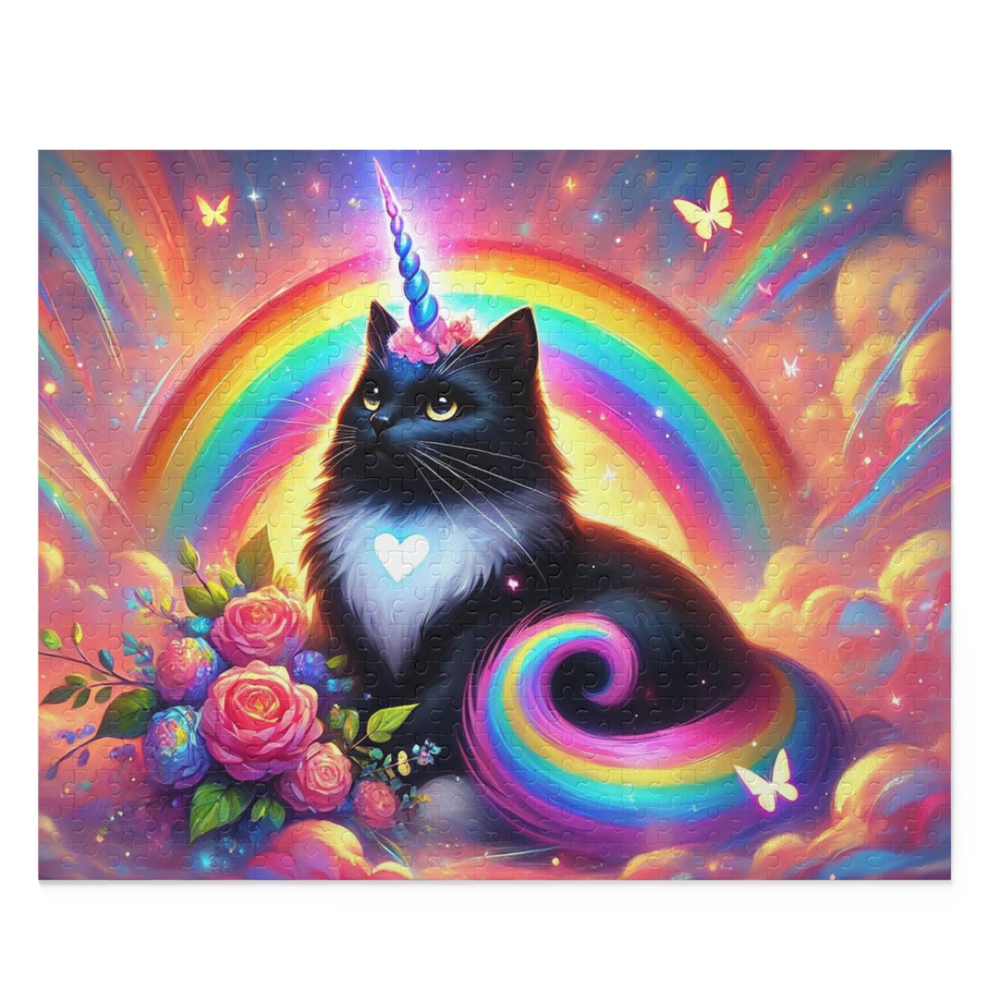 Pink Dreams - Cats Unicorns Rainbows and Butterflies - Cat Lover Gift 120, 252, or 500 -piece options   