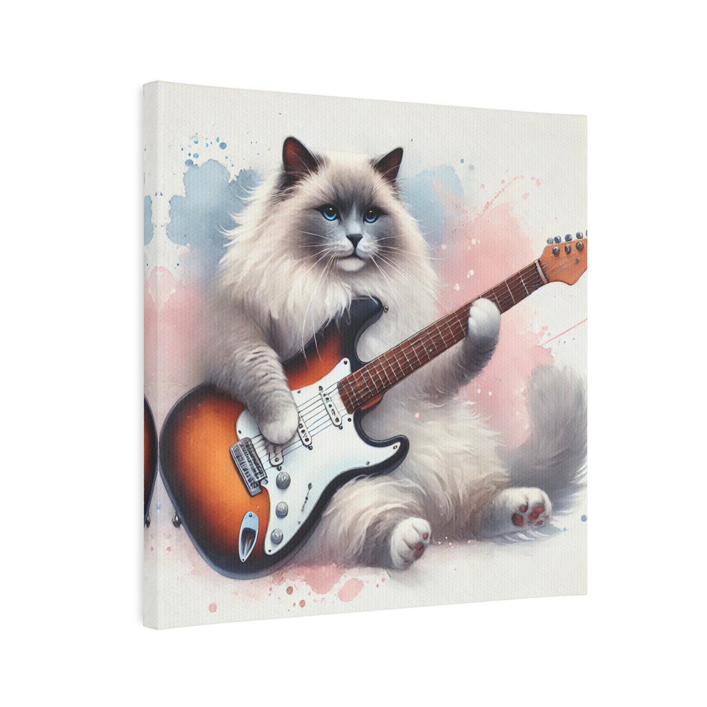 Guitar - Cat Musician - Wall Art Decor   