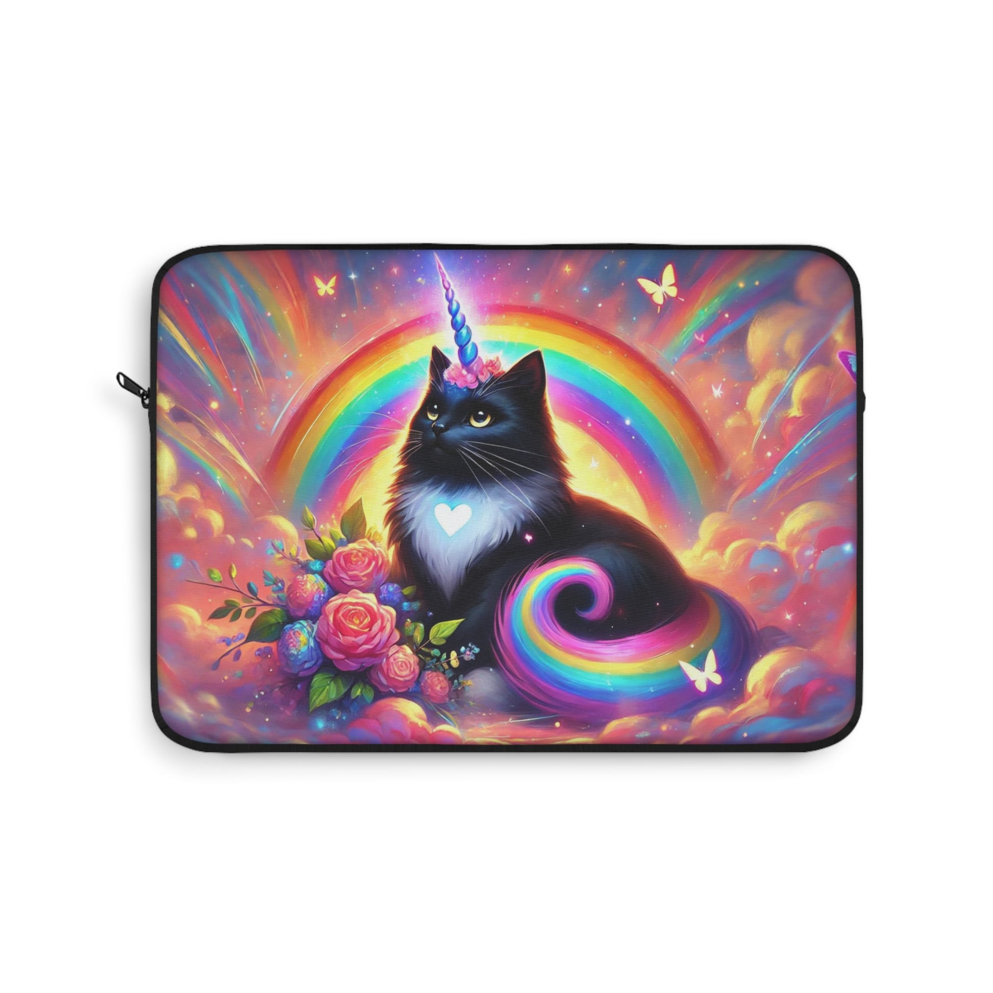 Pink Dreams Caticorn - Rainbows, Cats and Unicorns - Laptop Sleeve   