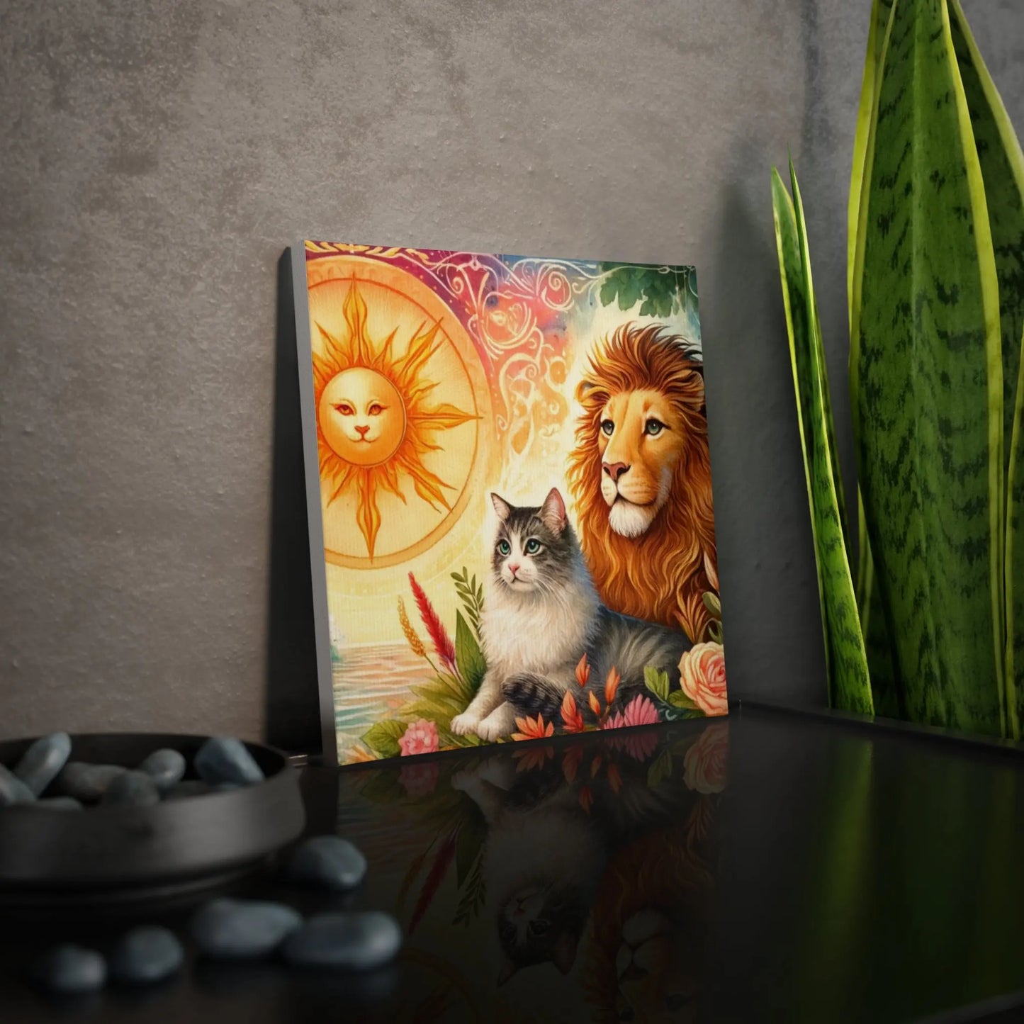 Leo Zodiac - Cat Lover - Wall Art Decor 8x8   