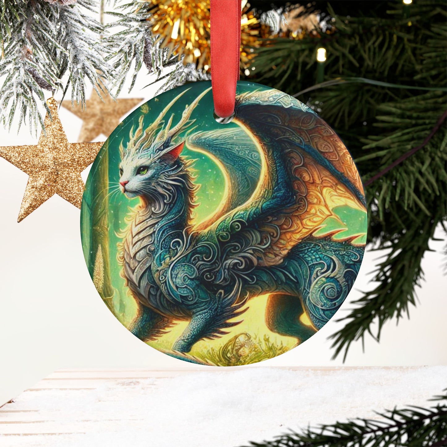 The Magical Cragon - Cat Dragon - Ornament   